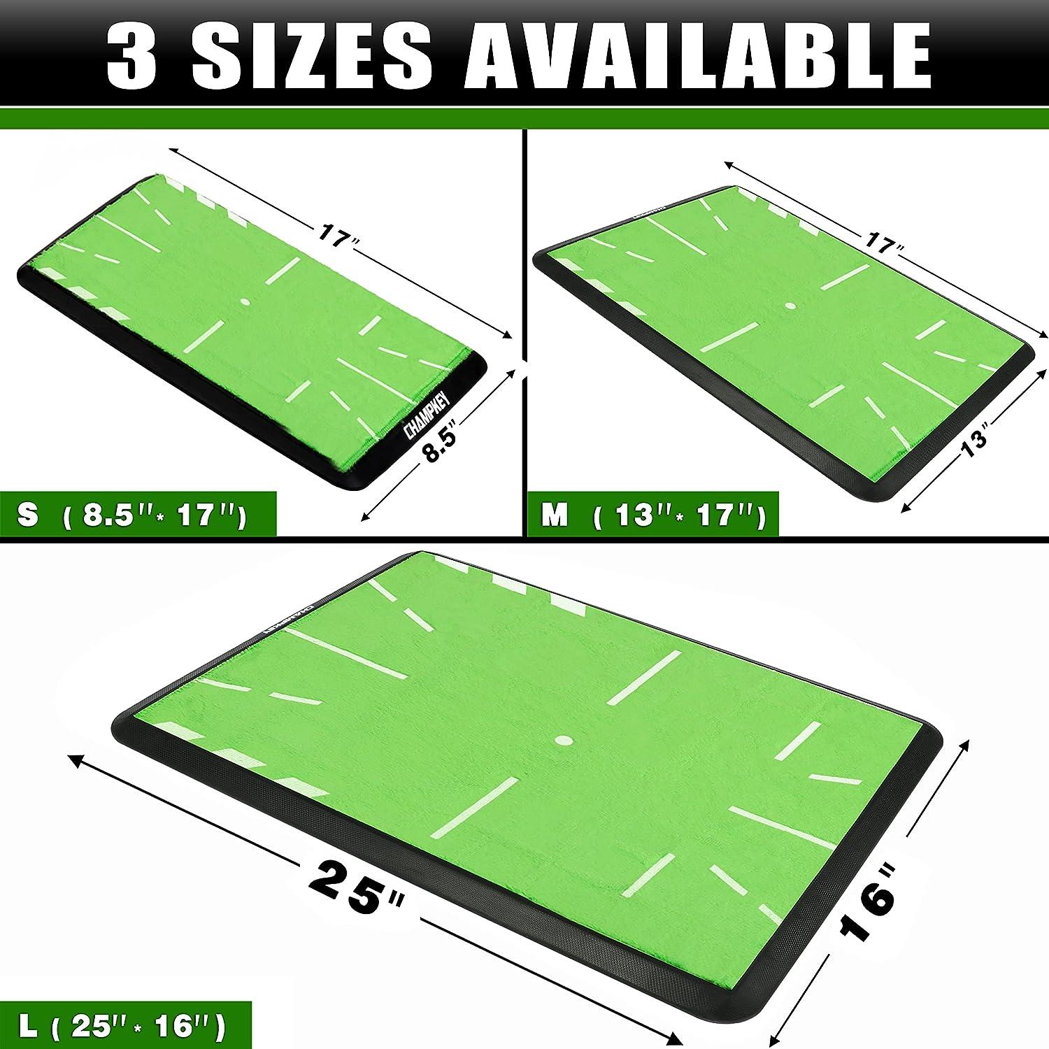 CHAMPKEY Replaceable Impact Golf Mat 2.0 Edition with 3 SurfacesPath Feedback Practice Mat M