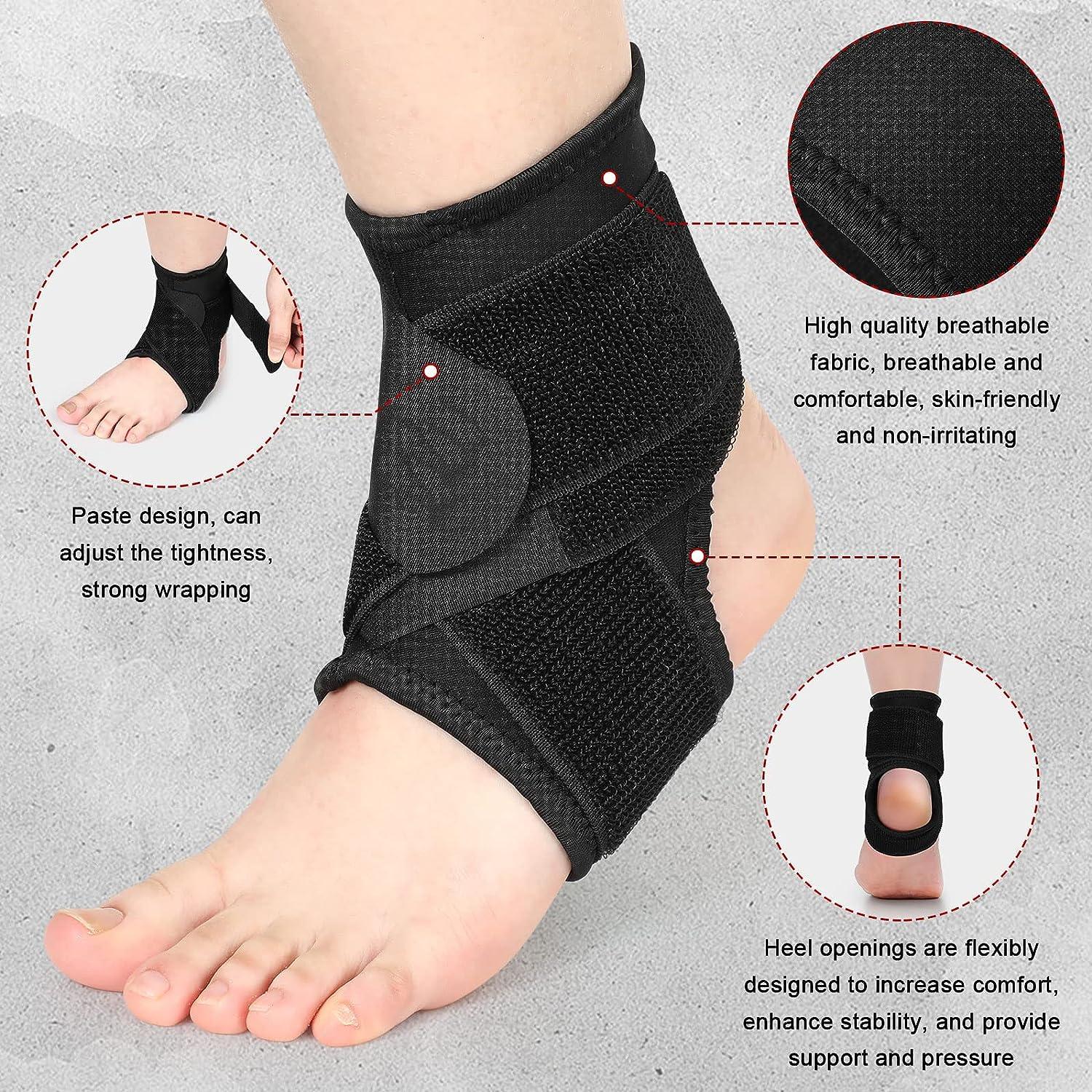 2 Ankle Support Brace Sleeve Elastic Compression Wrap Sports Relief Pain  Foot