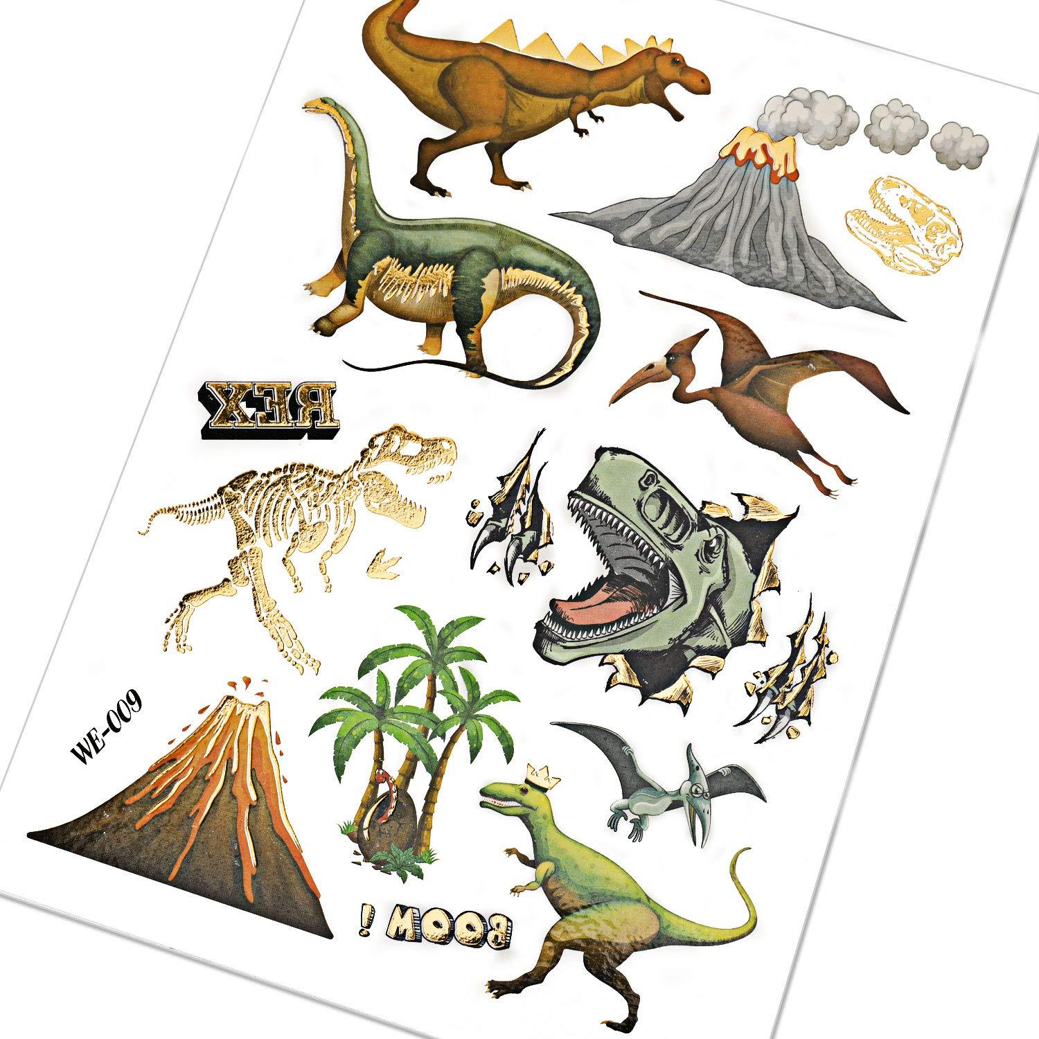 HOWAF Dinosaur Temporary Tattoos for Kids, 56 styles Fake Children's