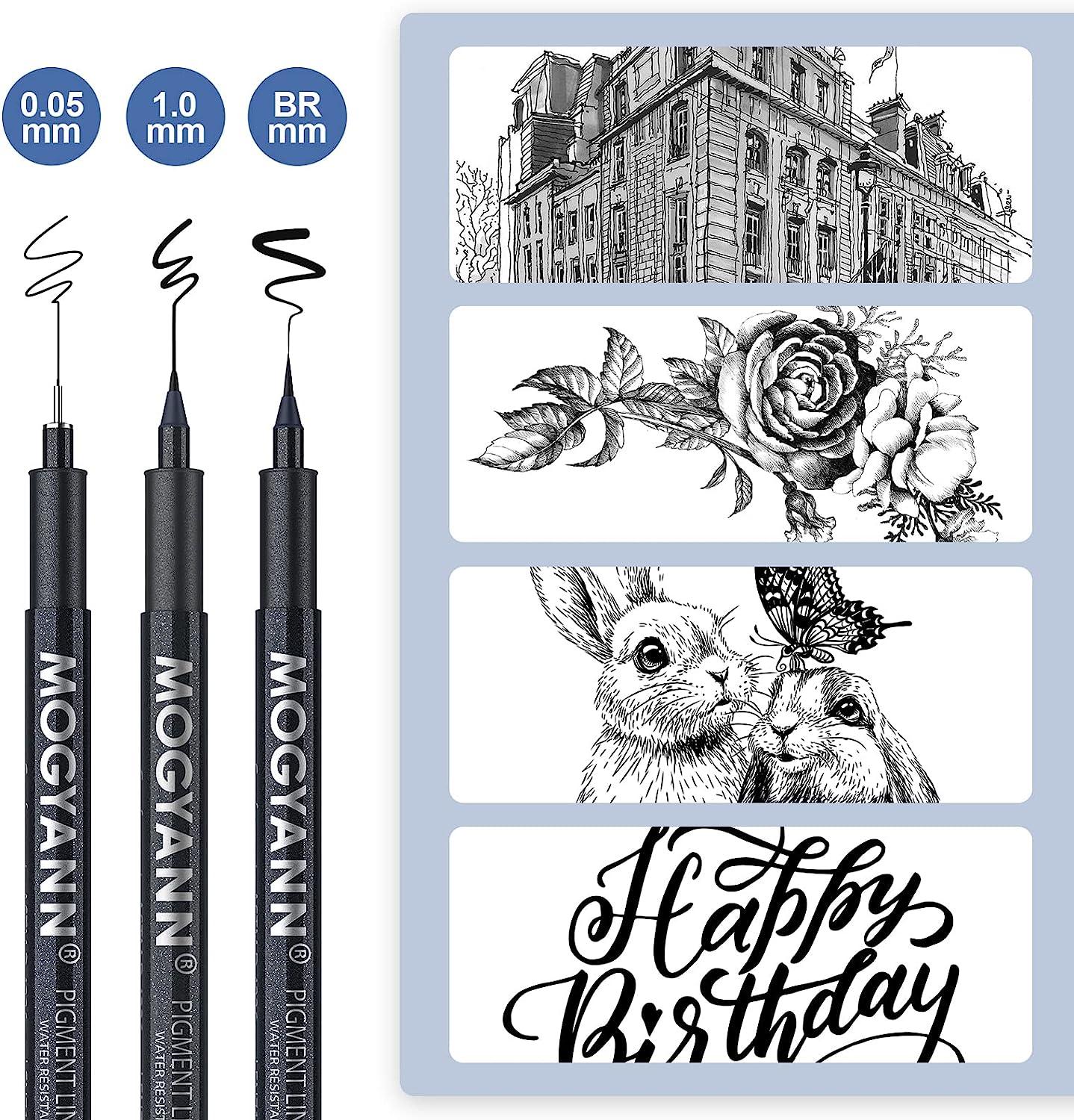 12Pcs Fineliner Pens Set Waterproof Manga Markers Pen Hand-painted  Micro-line Pen Quick Drying Sketch Pens Set Black Fine Line Pen Artist  Supplies for