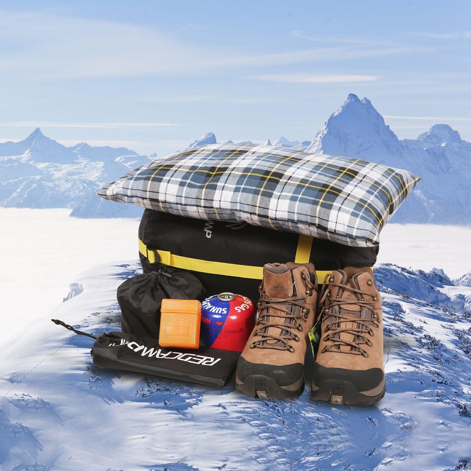 REDCAMP Outdoor Camping Pillow Lightweight Flannel Travel Pillow