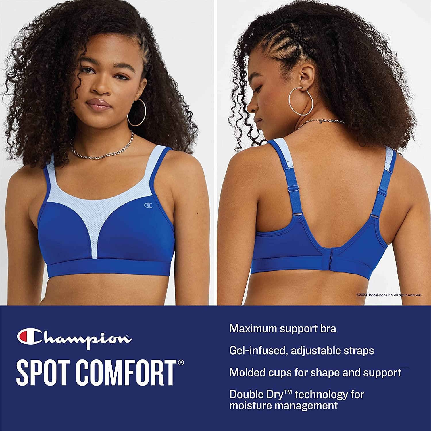 Champion Womens Spot Comfort Sports Bra, Max Support Sports Bra