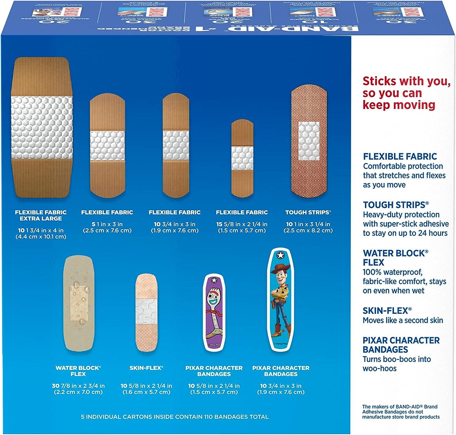 Band-Aid Brand Adhesive Bandages, Flexible Fabric, 30 Count, 1.9 cm x 7.6  cm Pack of 2 
