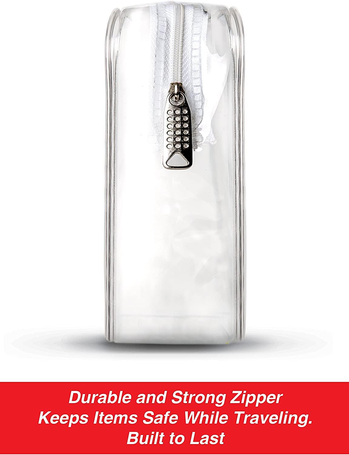 TSA Approved Clear Travel Toiletry Bag Quart Sized with Zipper