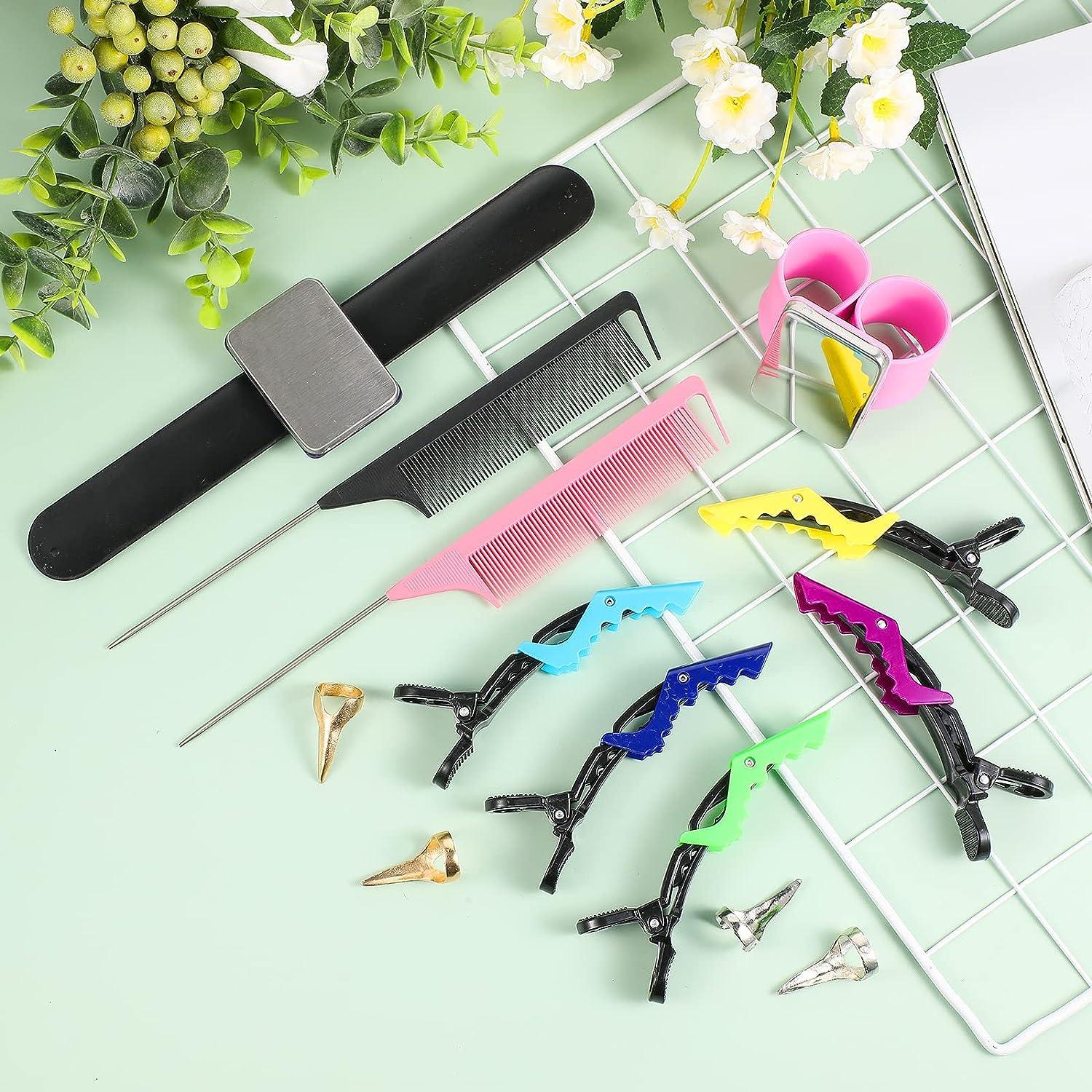 24 Pieces Braiding Combs Magnetic Wrist Sewing Pincushion Sets 3 Pieces  Stainless Steel Rat Tail Combs 10 Pieces Hair Parting Ring Hair Selecting  Ring