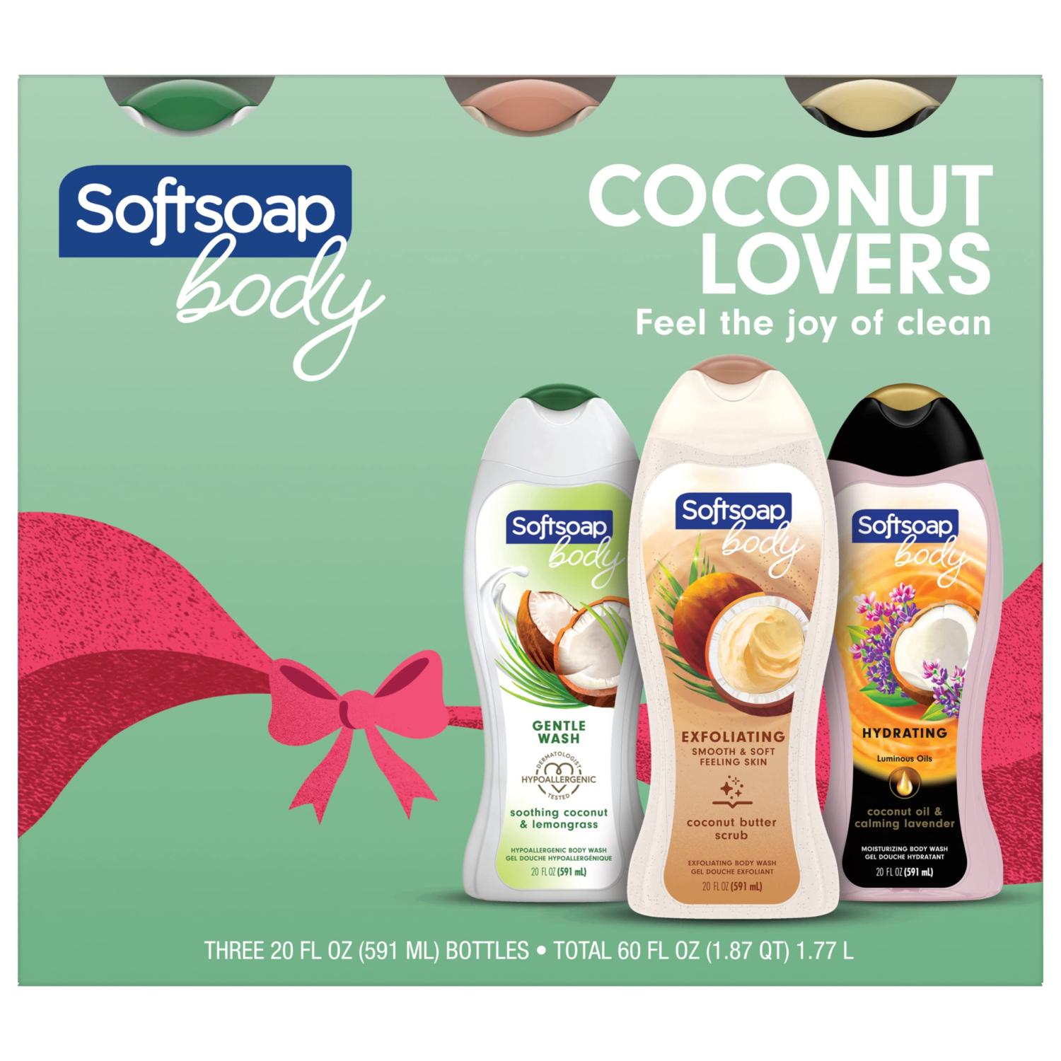 Softsoap Holiday Body Wash Gift Set Coconut Lovers 3 Pack Holiday Body