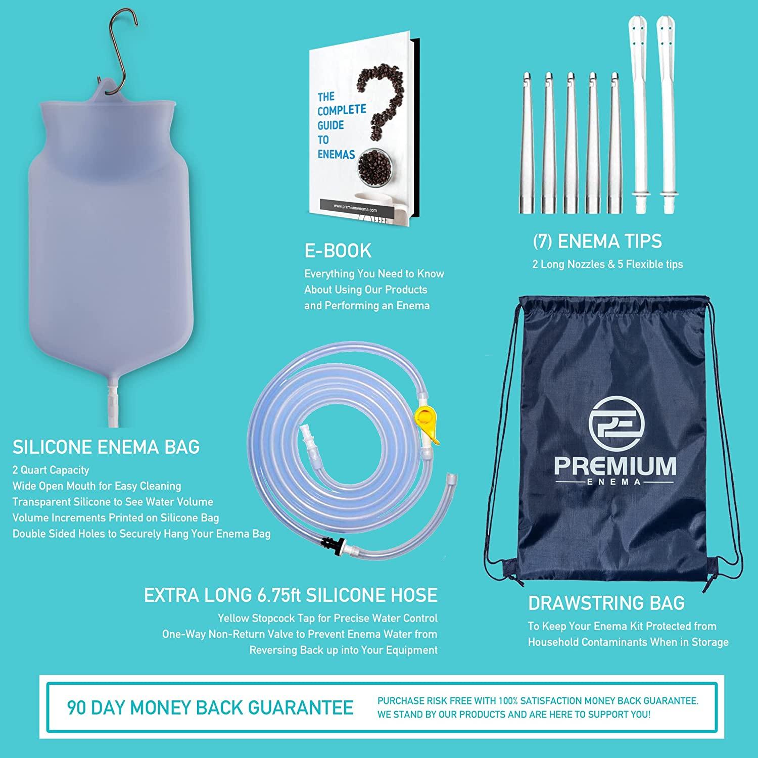 PE Clear Silicone Enema Bag Kit. Suitable for Coffee and Water Colon