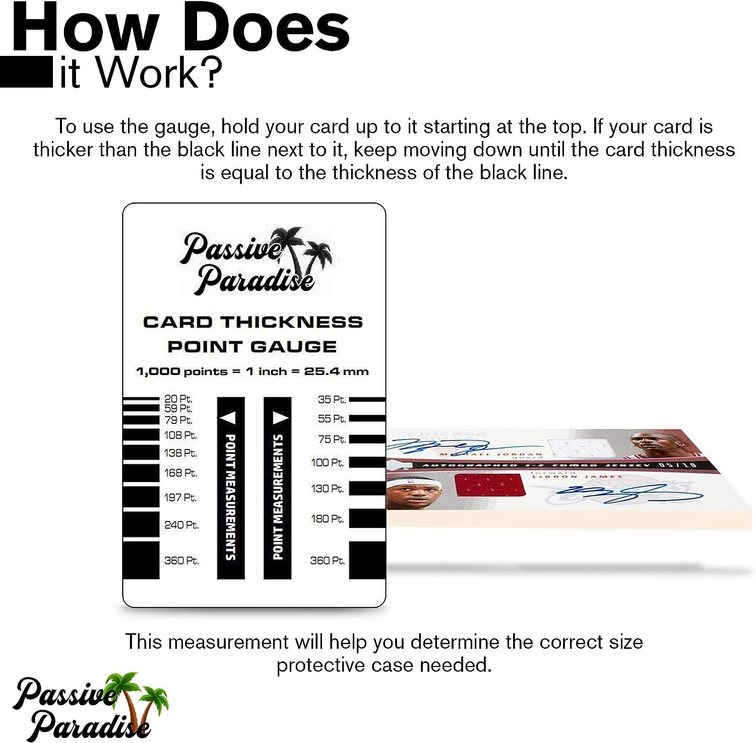 Passive Paradise Card Thickness Point Gauge Tool & 100 Penny Sleeve Bundle