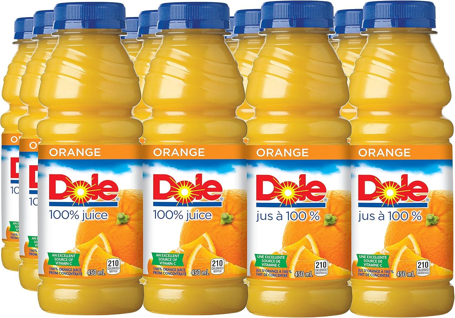 Dole 100 Orange Juice from Concentrate 450 ml Bottles 12 Pack Buy