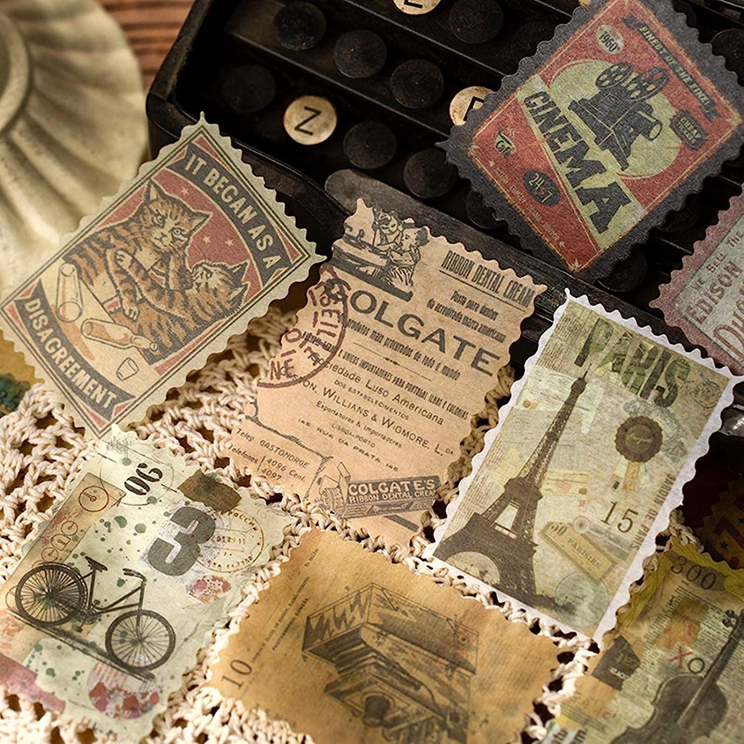 Cotrida 240pcs Vintage Postage Stamp Stickers Aesthetic Botanical