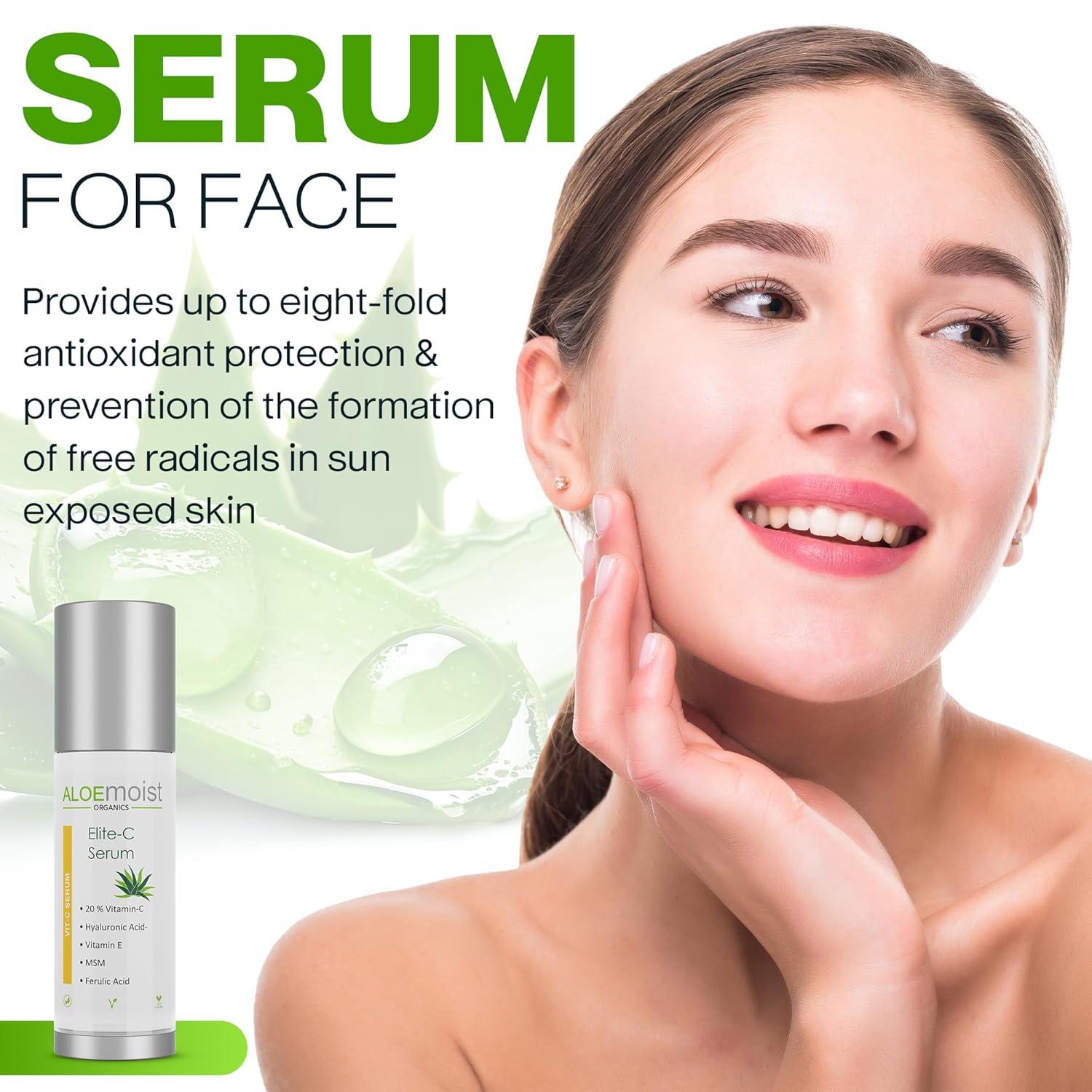 Elite Vitamin C Serum with Hyaluronic Acid & Aloe Vera - Anti-Aging Pore  Minimizer Dark Spot Corrector for Face (.5 fl oz