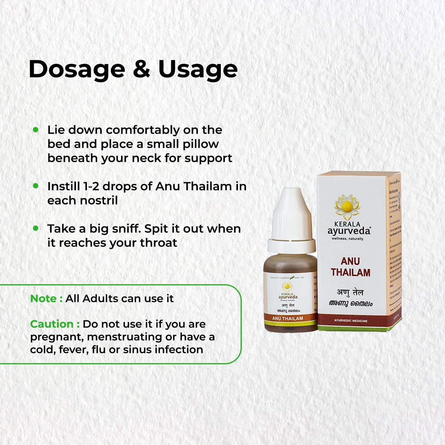 Kerala Ayurveda, Anu Thailam, 10 ml 10 ml (Pack of 1)