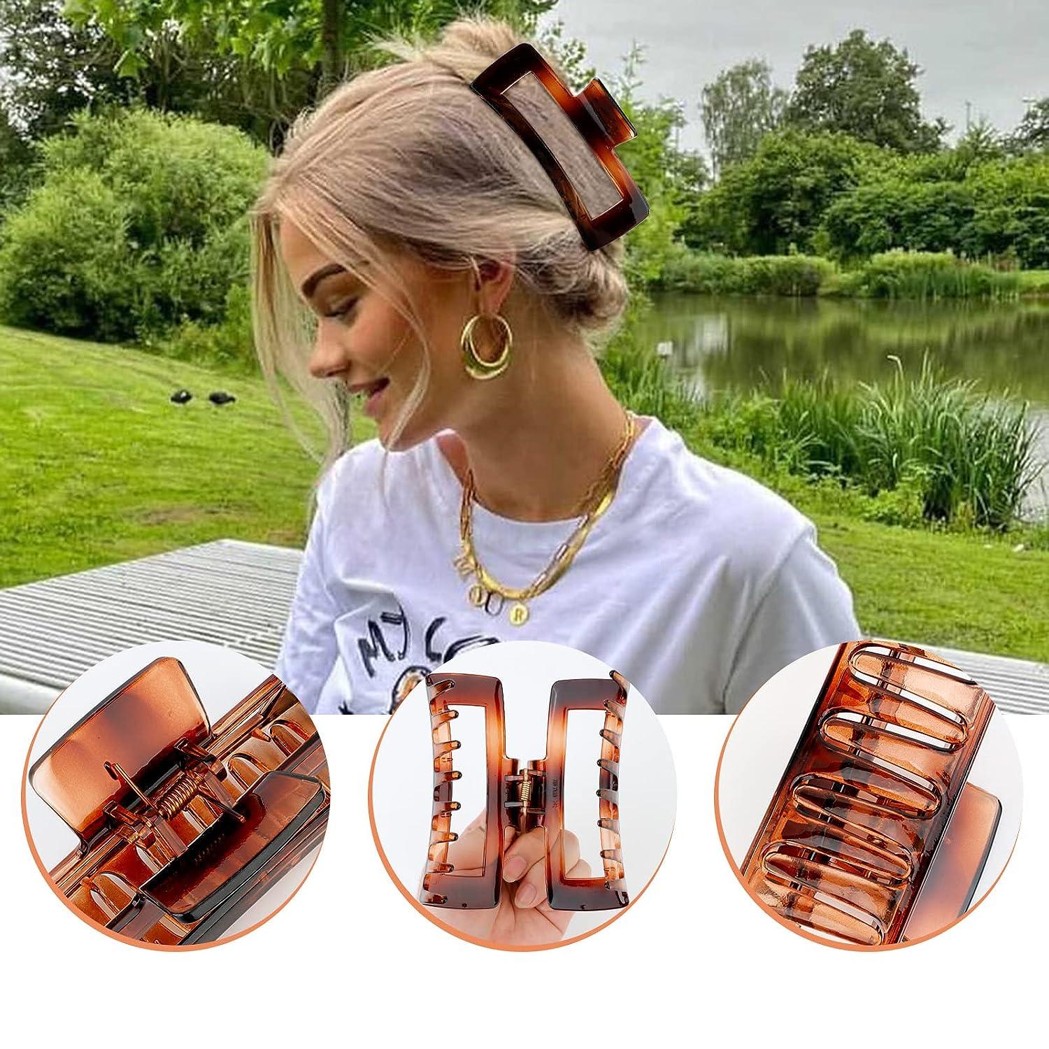 Extra Large 5 inch Hair Clips for Women CUBACO 4pcs Acrylic Claw