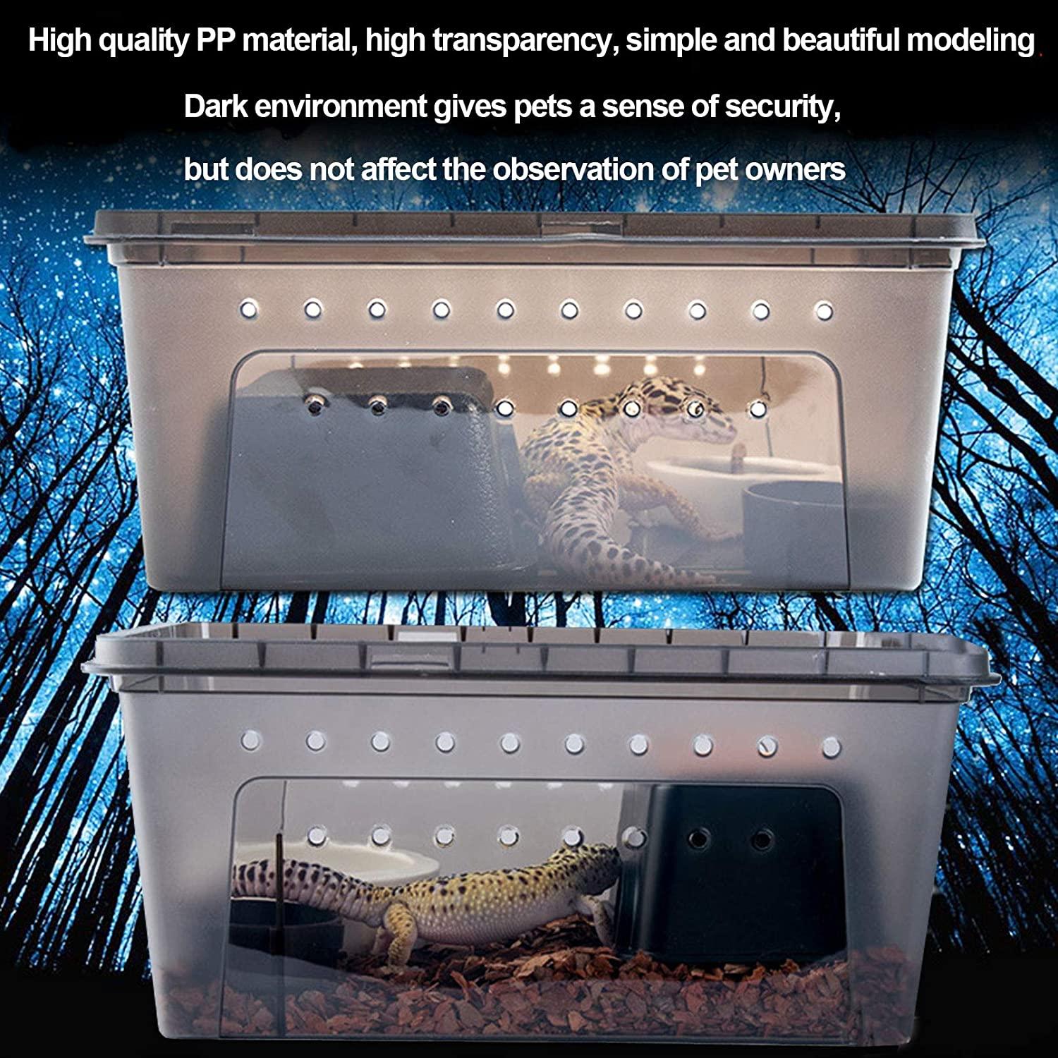 kathson Reptile Feeding Box Small Snake Breeding Container Transparent