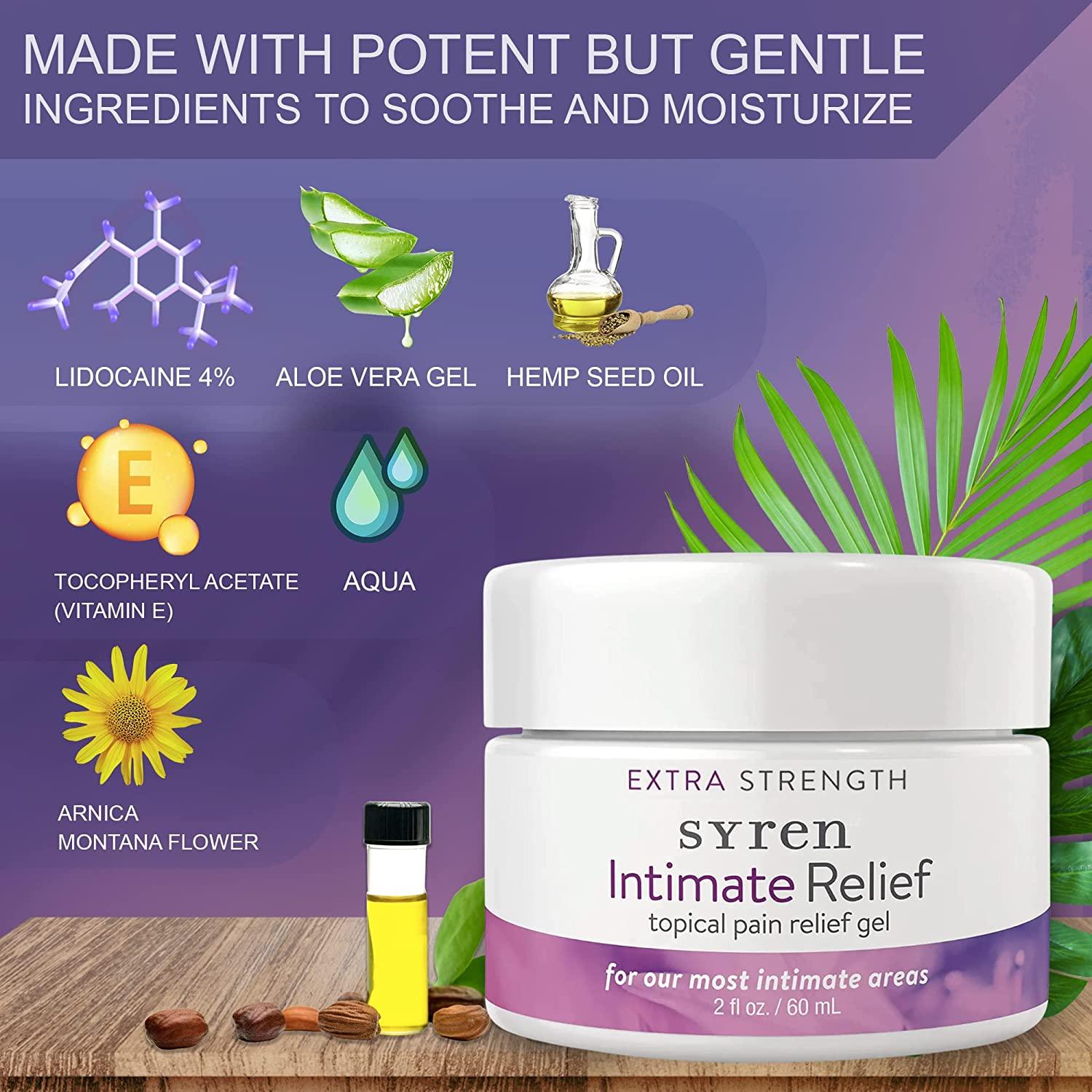 Syren Intimate Relief Moisturizer, Moisturizer with Lidocaine