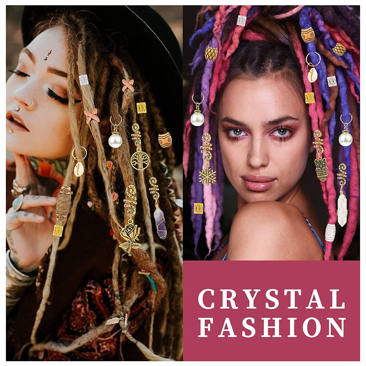 140PCS Dreadlock Jewelry Pendant Hair Jewelry for Braids Beads Hair