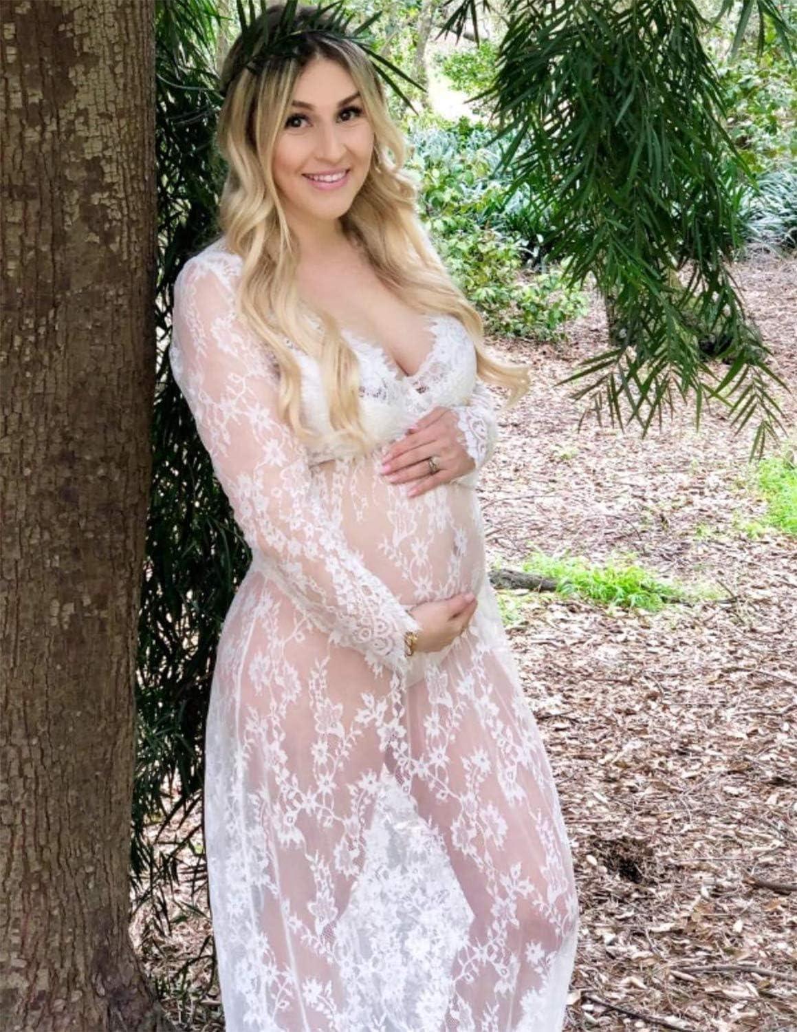 BUOYDM Maternity Lace Maxi Dress for Elegant Photography Props - XL White |  Buy Now with Express International Delivery | GoSupps.com