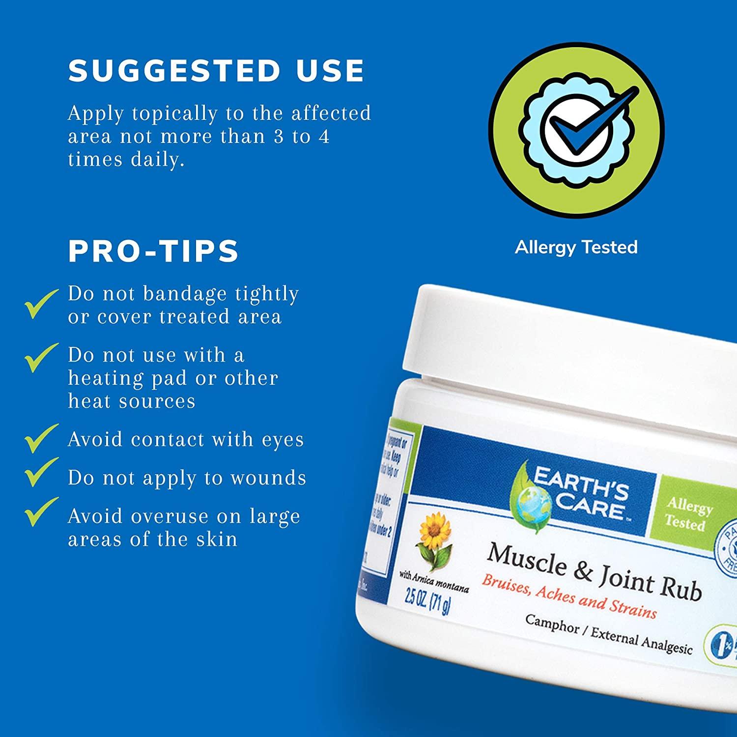 Earth's Care Muscle & Joint Rub Pain Relief Cream for Sore Muscles and
