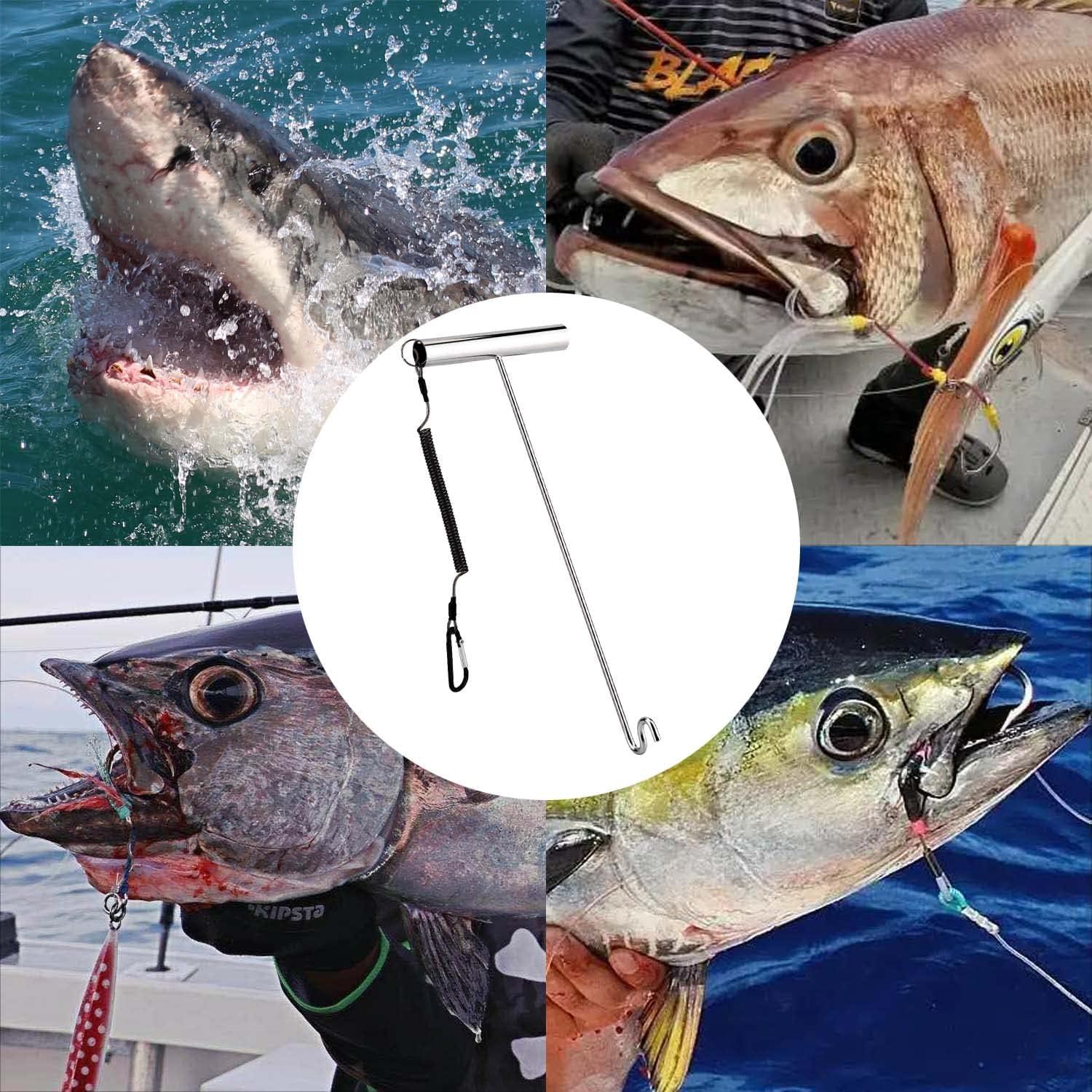 PHLKJL Stainless Steel Fishing Hook Remover,Dehooker Tool,Push/Pull Hook  Remover,Anti-Lost Saltwater Dehooker Tool Shark Hook Remover.(13)