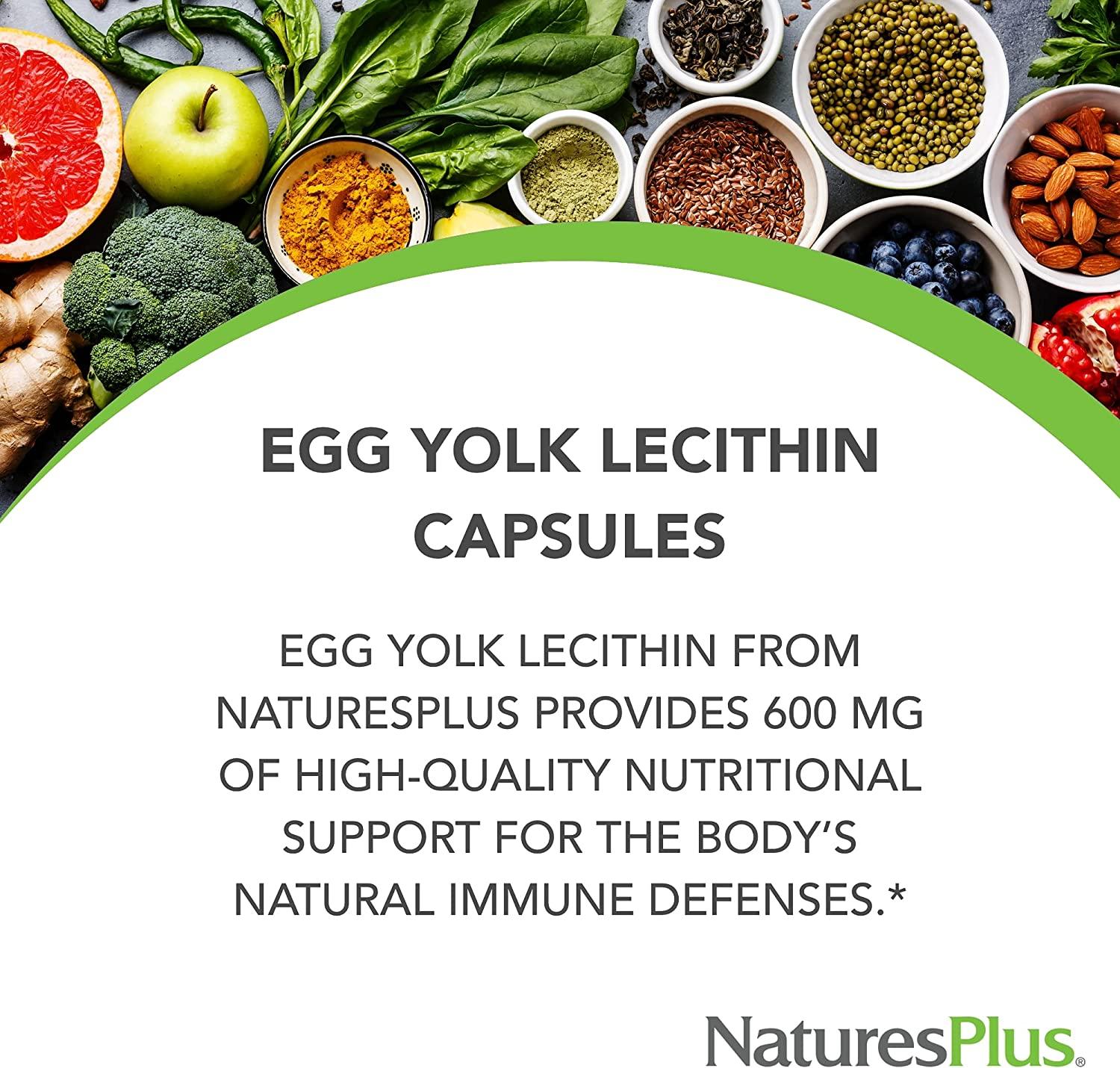 NaturesPlus Egg Yolk Lecithin 600mg 180 Capsules