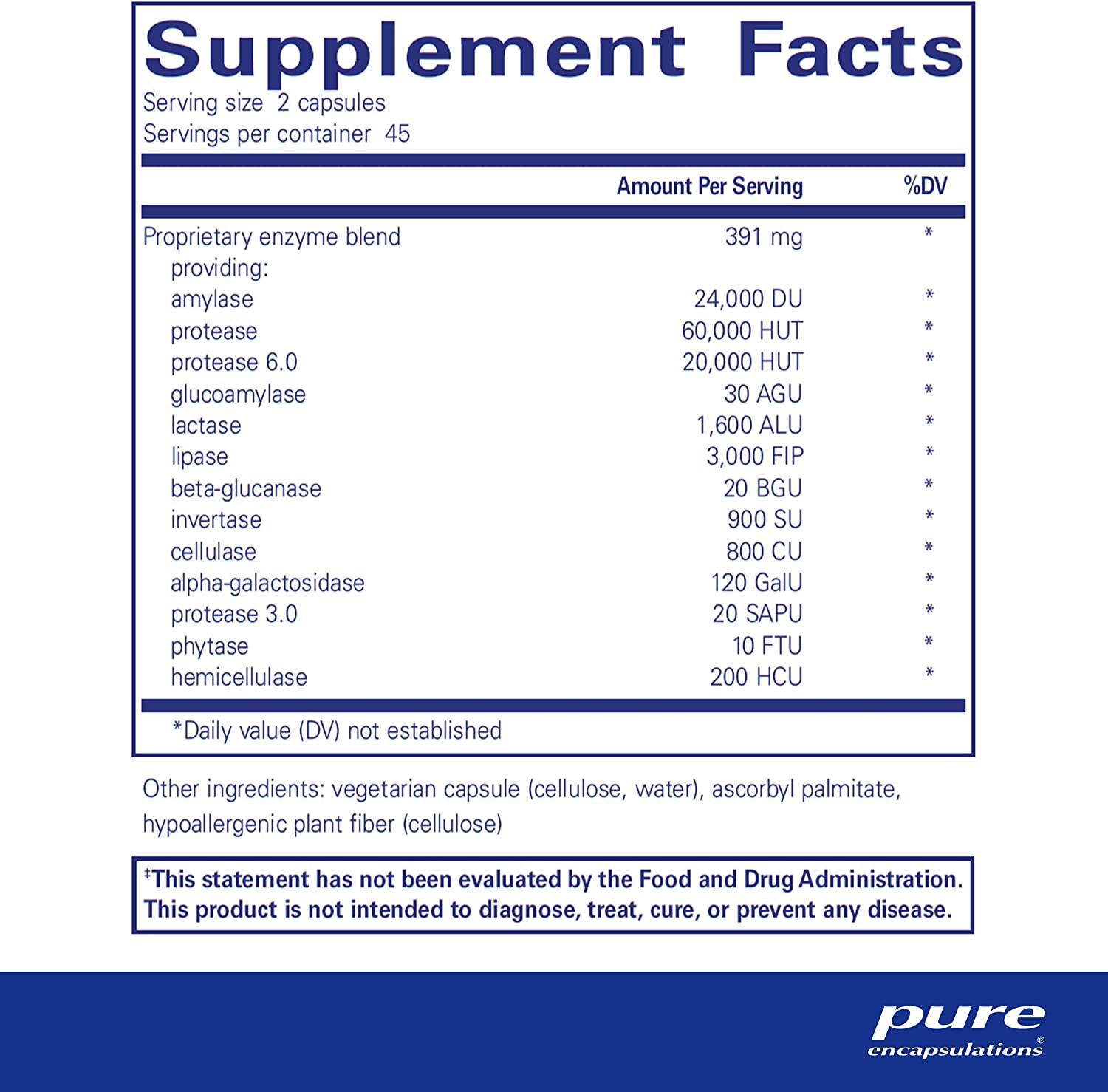 Pure Encapsulations Digestive Enzymes Ultra 90 Capsules