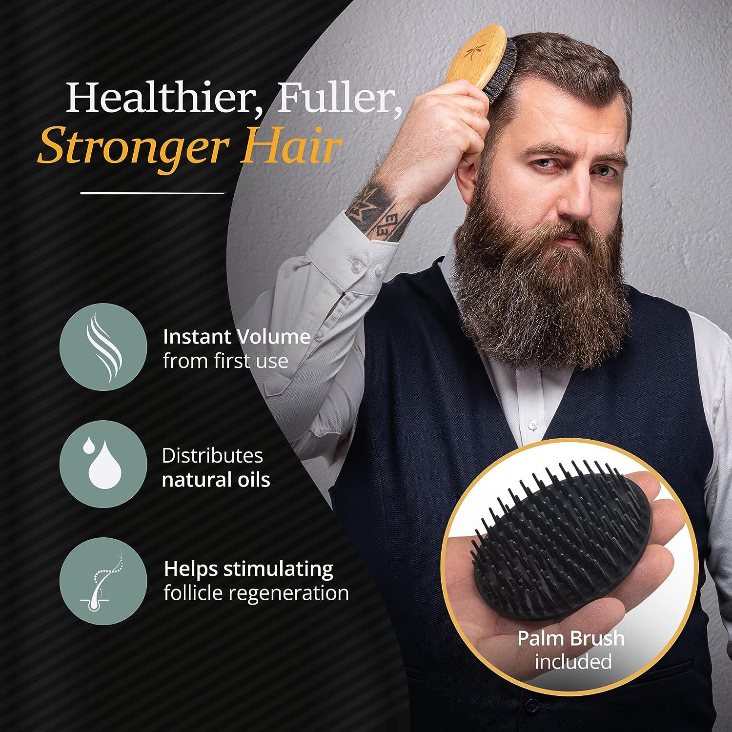 Retros Market Belula 100% Boar Bristle Hair Brush Set (Medium). Soft Natural Bristles For Thin And Fine Hair. Restore Shine And Texture. Wooden Comb, Travel Bag And Spa Headband Included - View #3