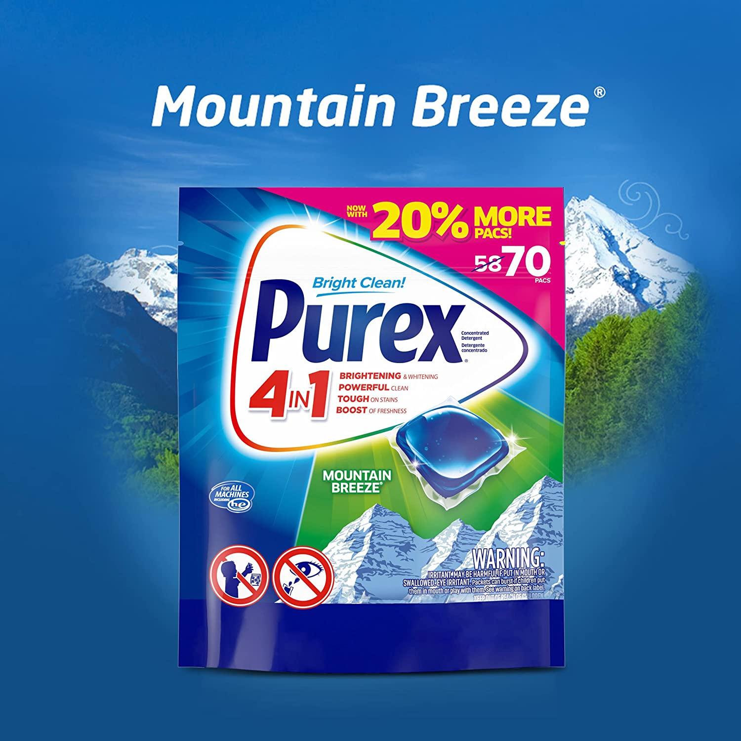 Purex 4-in-1 Laundry Detergent Pacs Mountain Breeze - 70 Count Pack ...