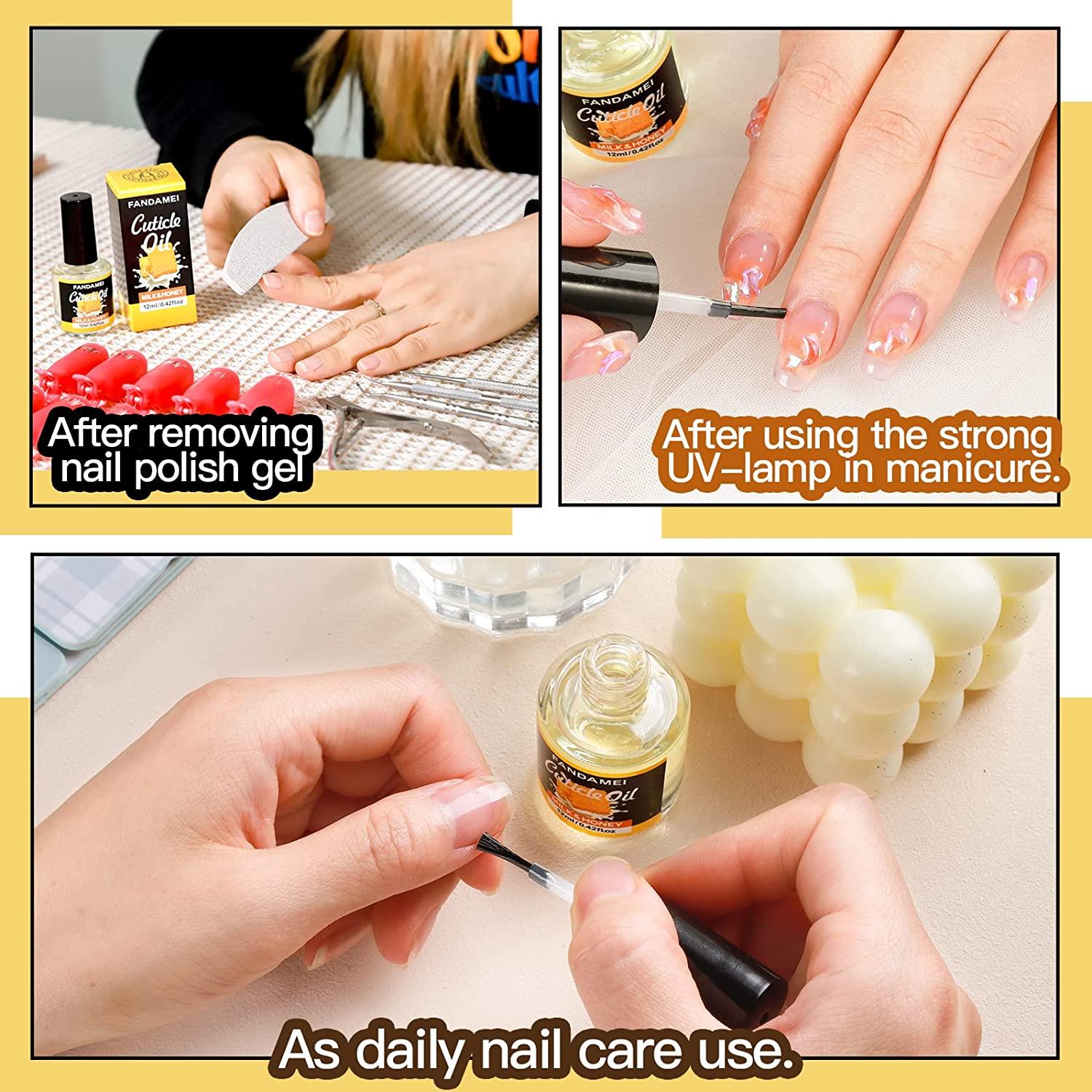 2PCS Cuticle Oil, FANDAMEI Nail Cuticle Revitalizing Oil, Nourish and  Moisturize Nails, Cuticle Care Oil for Soothing and Strengthens Nails,  Heals Dry Cracked Cuticles. Milk and Honey,  oz. A-Milk&Honey