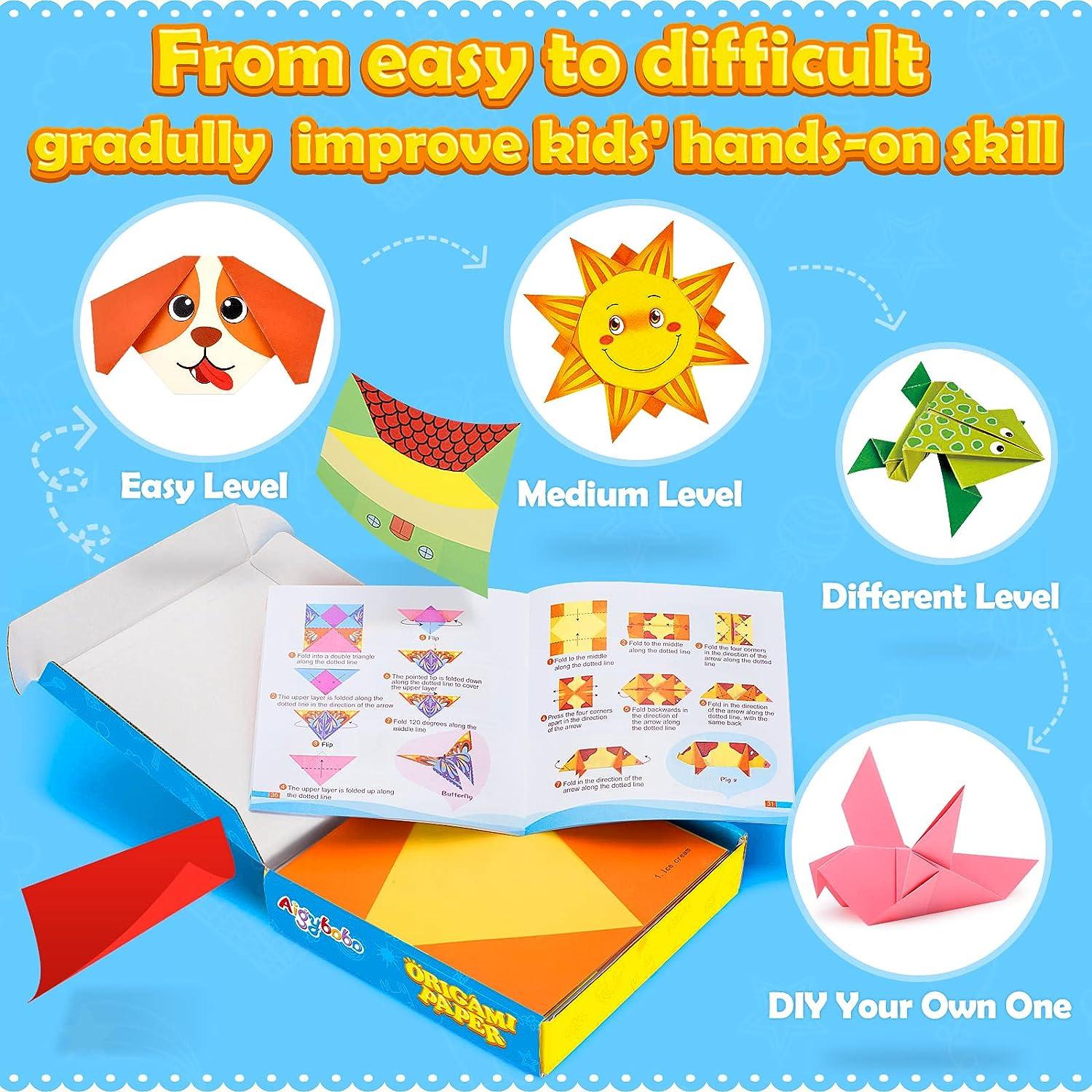 Aigybobo Origami Paper Set, 308PCS Kids Craft Paper Kit with Instructional  Book for Girls Age 6,7,8,9,10,11,12, Art Projects Supplies for School Class  Craft Lessons- Christmas Gifts for Boys&Girls