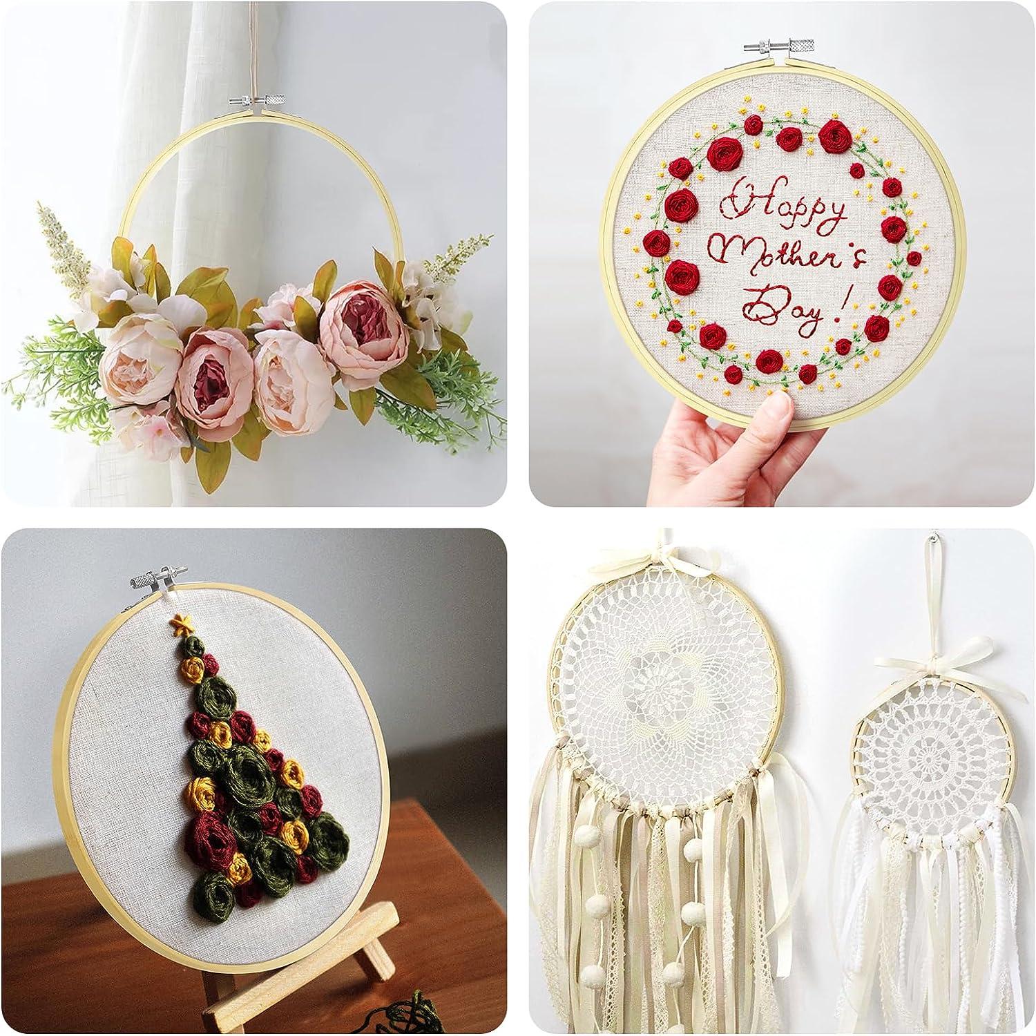 New 5 Size Bamboo Embroidery Hoop Round Loop Cross Stitch Hoop