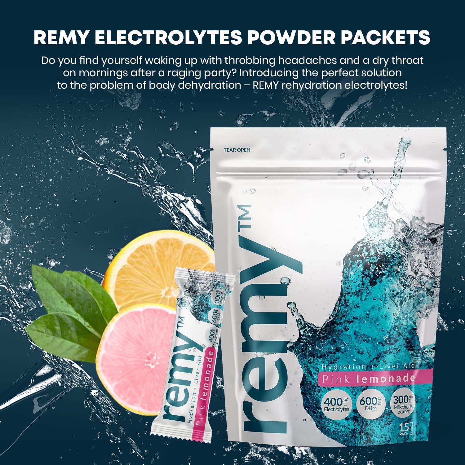 Remy Hydration + Liver Aid Electrolyte Powder Packets Hangover Relief