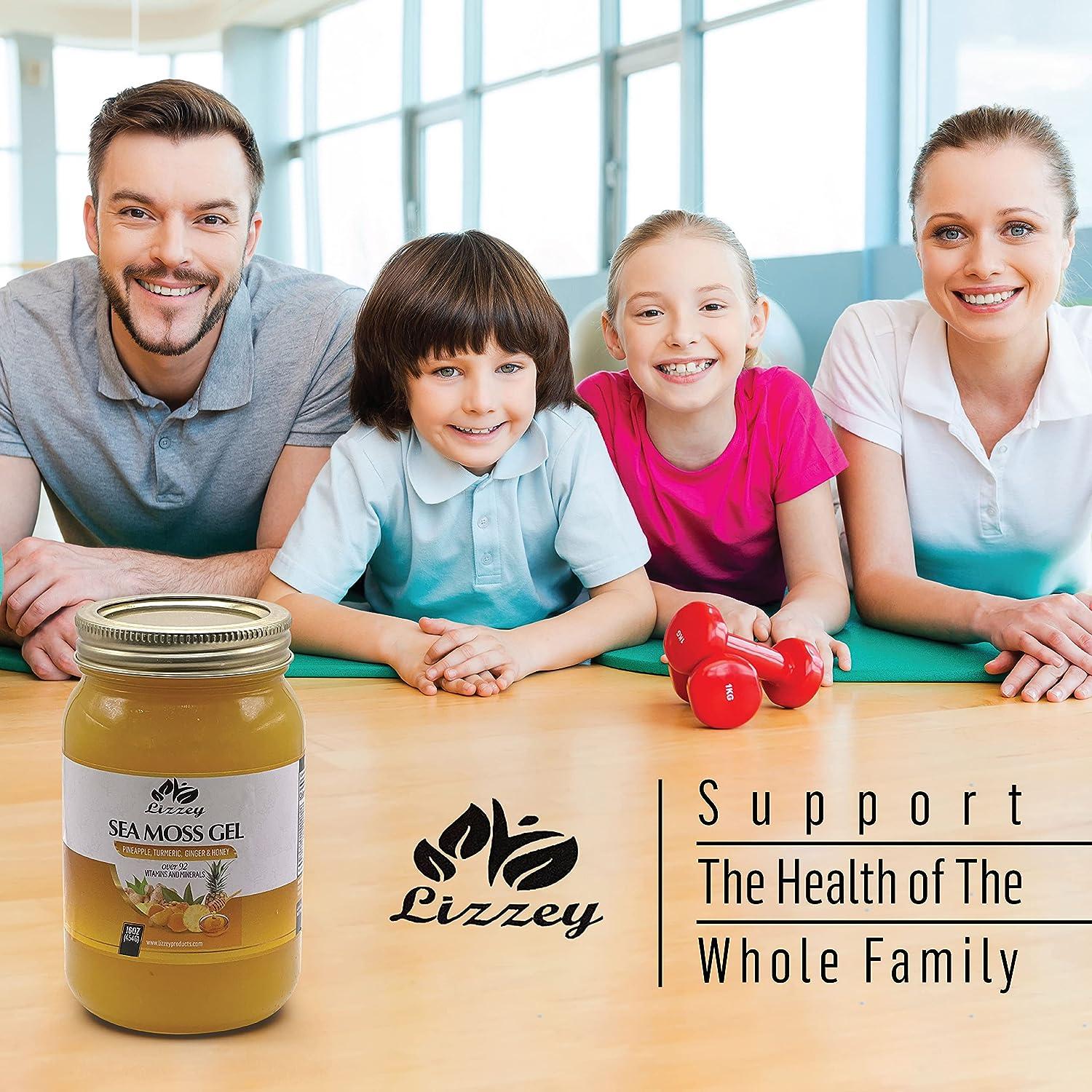 Lizzey Organic Pineapple Sea Moss Gel with Turmeric & Ginger