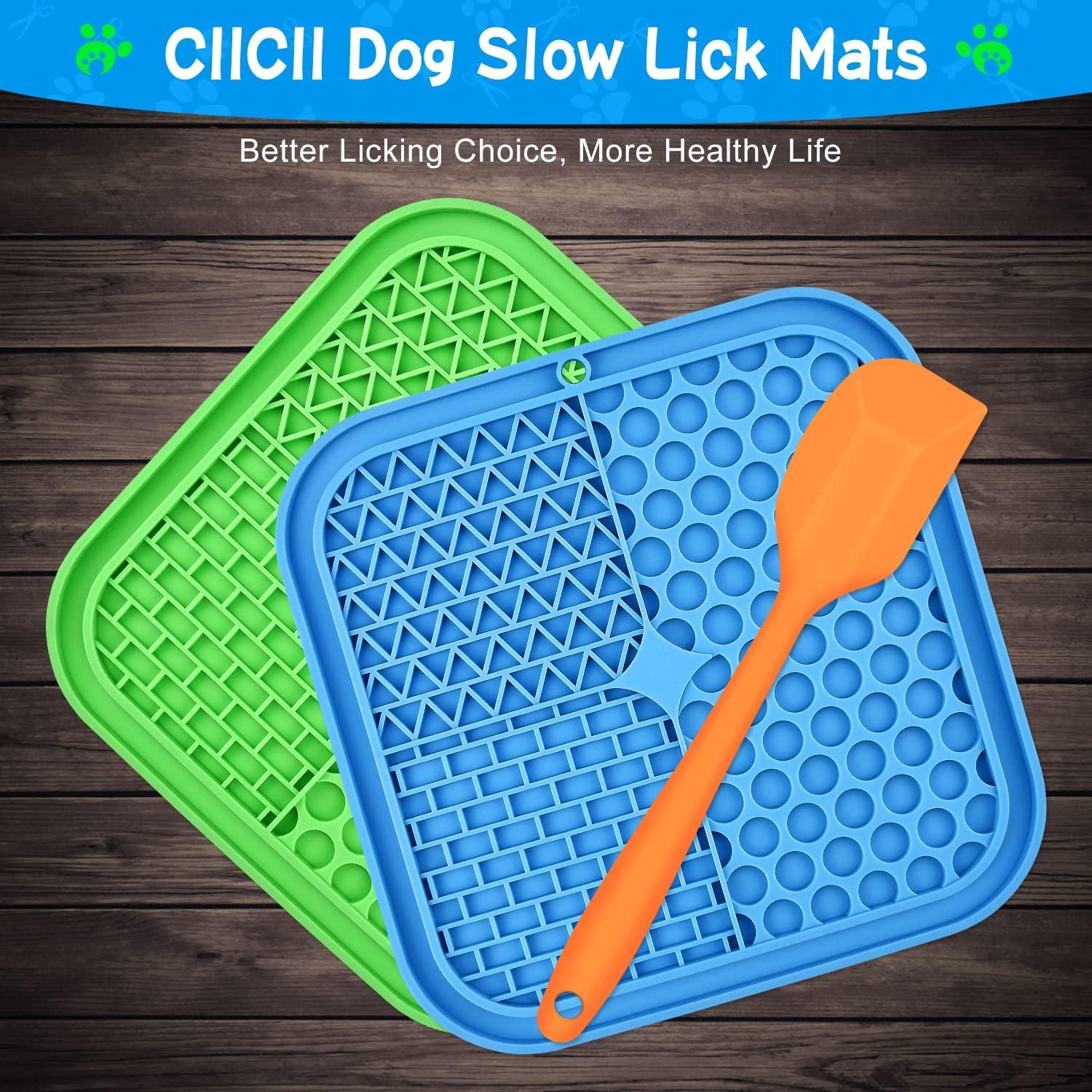 Lick Mat for Dogs Cats, CIICII Dog Slow Feeder Licking Mat with Suction  Cups (Dog Lick Mat with Orange Spatula) for Dog Treats & Cat Food  (Anti-Slip, Food Grade Silicone) Classic Dog