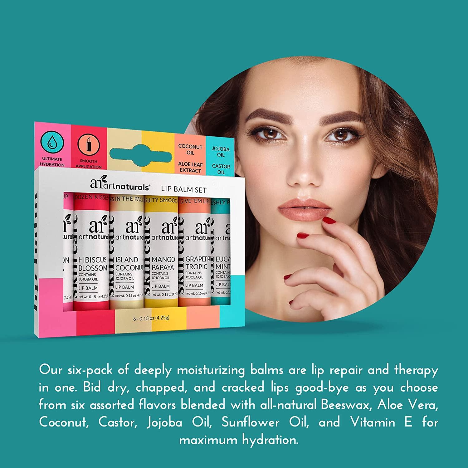 Artnaturals Lip Balm Set 6 Lip Balms 0.15 oz (4.25 g) Each