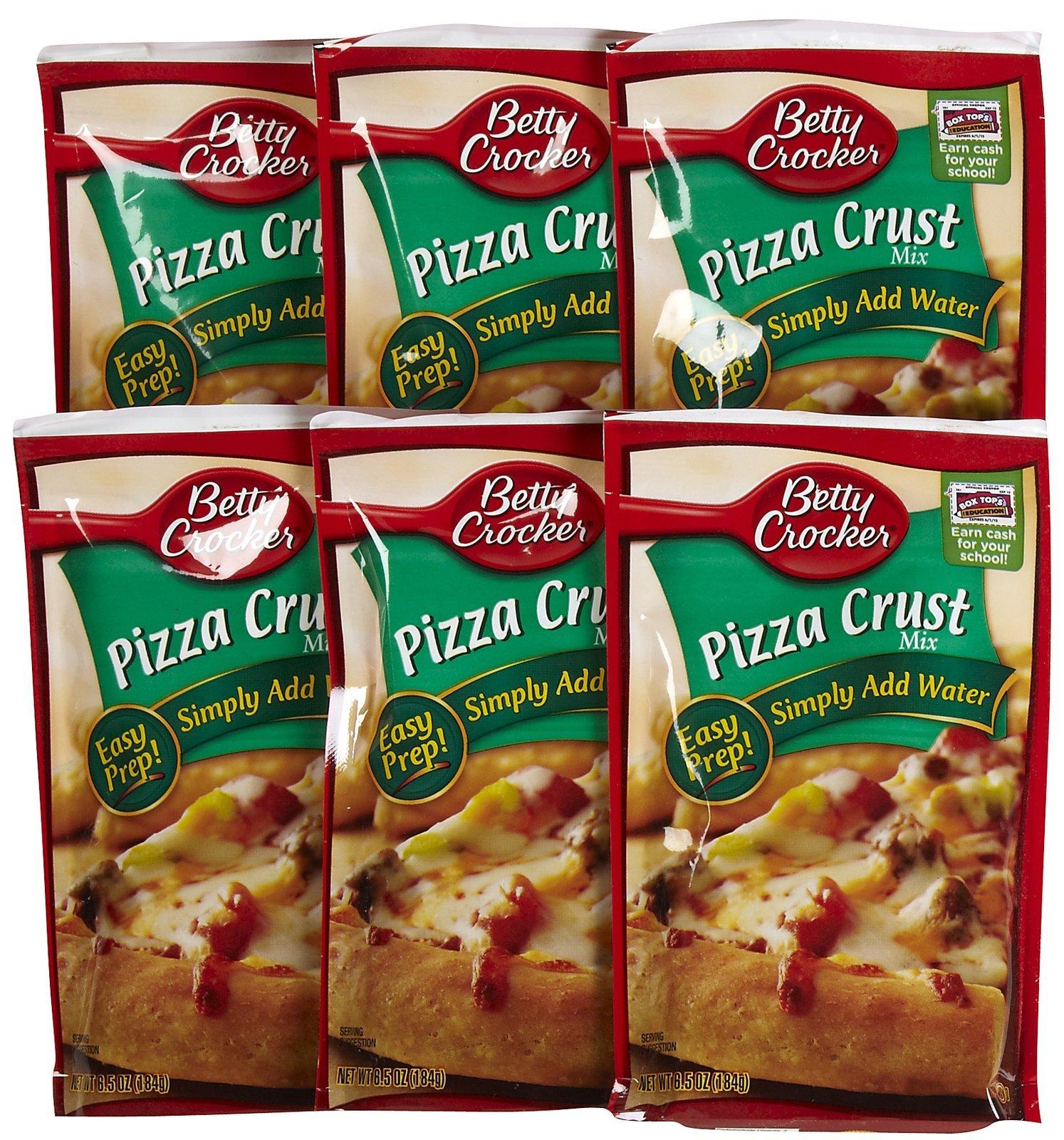 Betty Crocker Pizza Crust Mix, 6.5 ounce Pouches (Pack of 6)