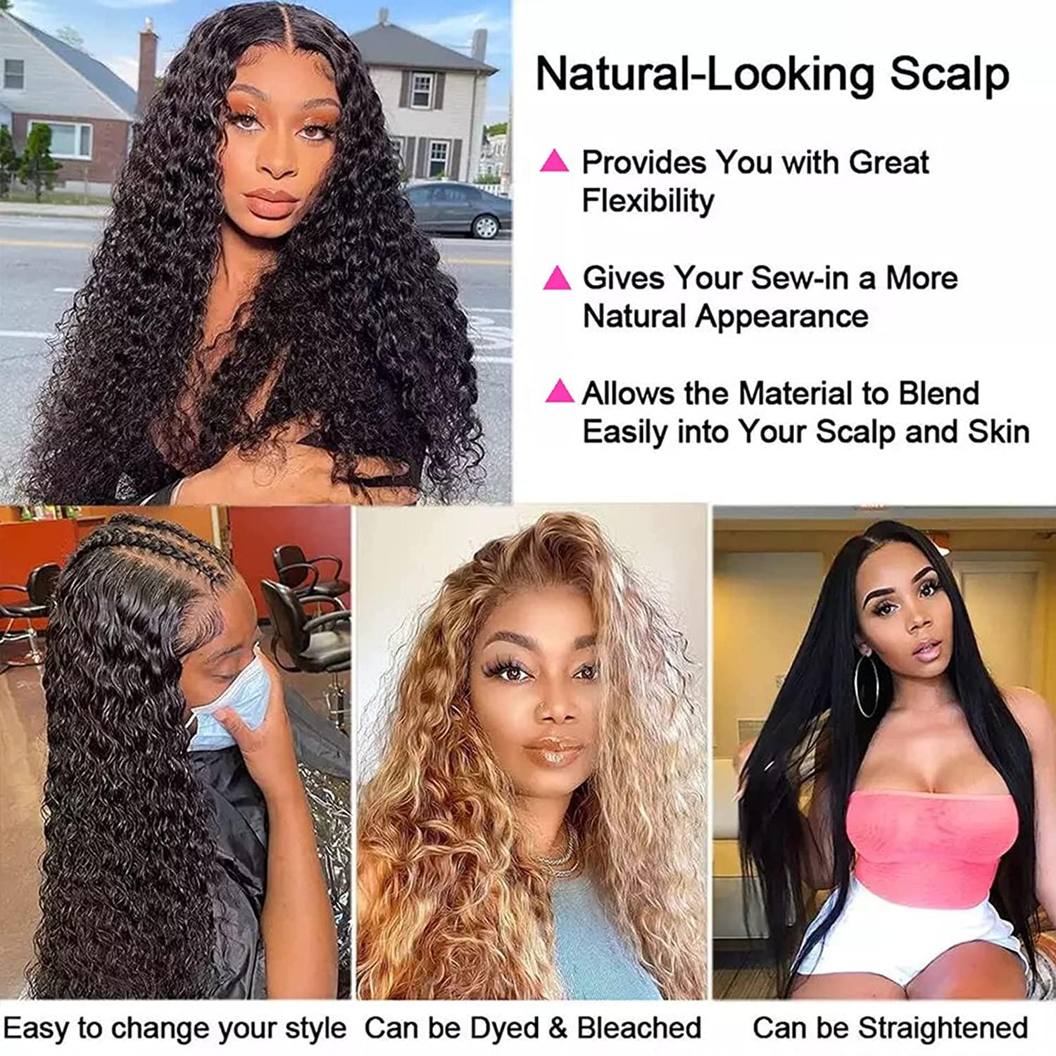 32 Inch Glueless Deep Wave Lace Front Wigs Human Hair 4×4 HD Transparent  Deep Wave Wig 150% Density Brazilian Human Hair Wigs for Black Women 10A  Deep Wave Lace Closure Wig Pre