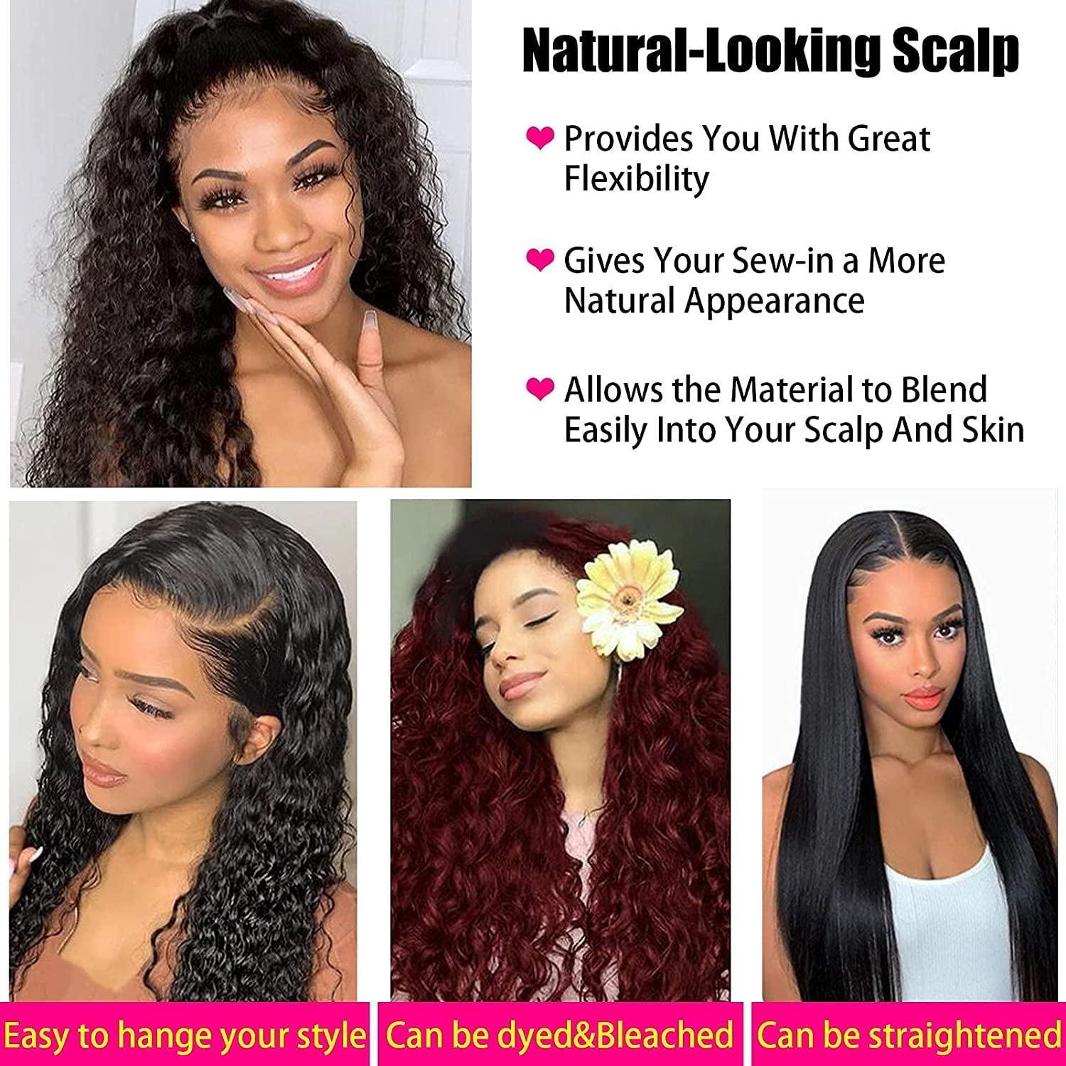 4x4 Water Wave Lace Front Wigs for Black Women Brazilian Virgin HD Lace  Closure Wigs Human Hair Water Wave Clourse Wig Human Hair Pre Plucked 180%  Density Natural Color (14 Inch) 14