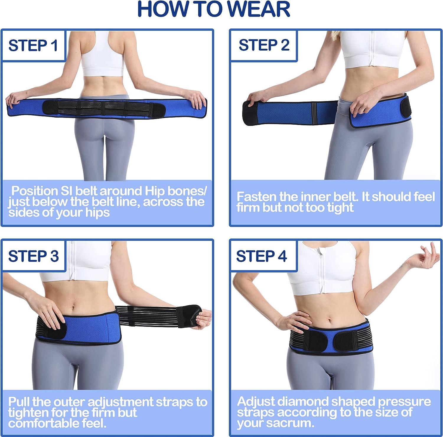 Sacroiliac SI Hip Belt for Women and Men, That Alleviates Sciatic, Pelvic,  Leg & Sacral Nerve Pain Caused by Si Joint Dysfunction - Size Regular Hip