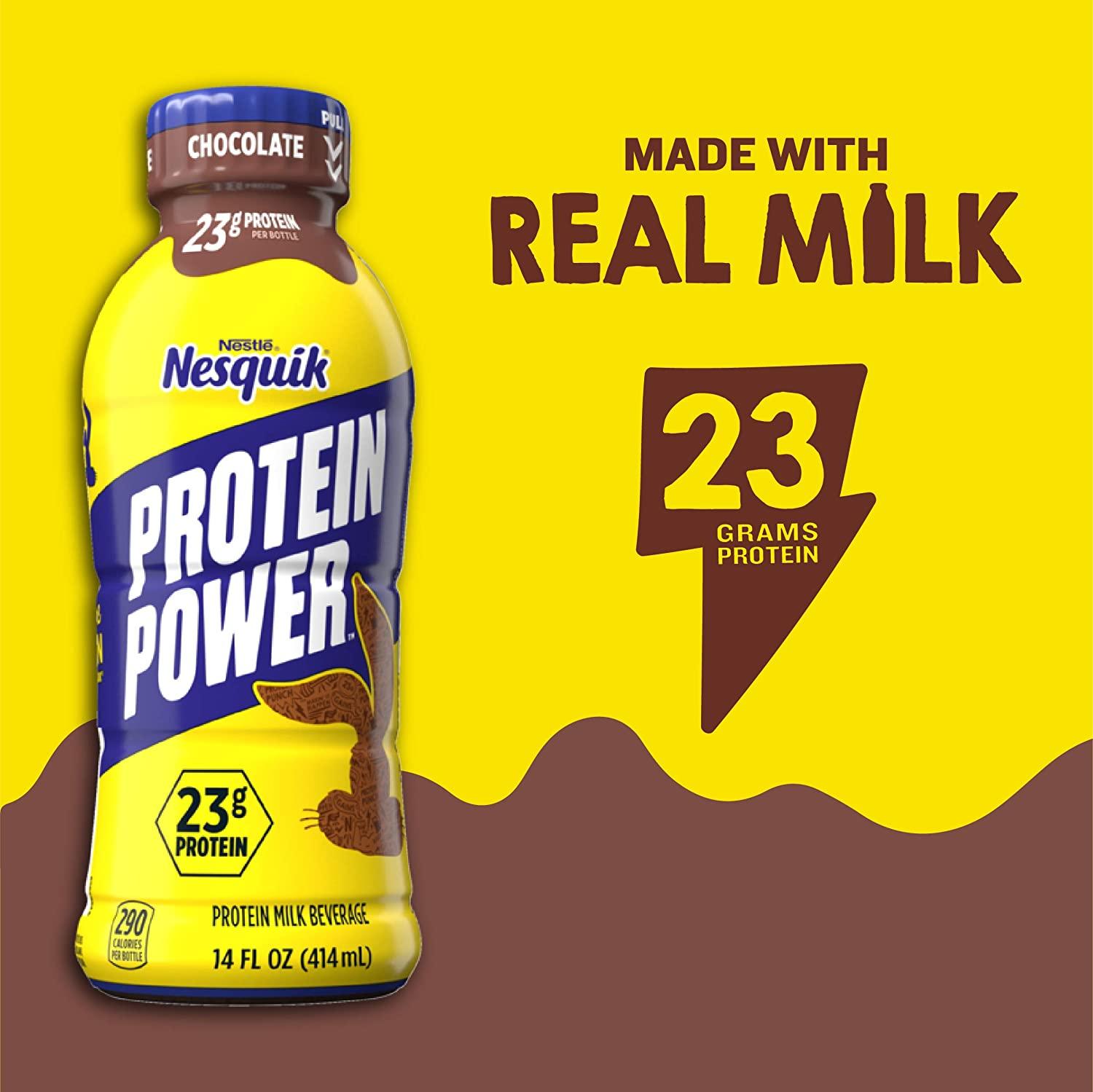 Nesquik Protein Power Chocolate Milk 168 Fl Oz Rich & Delicious