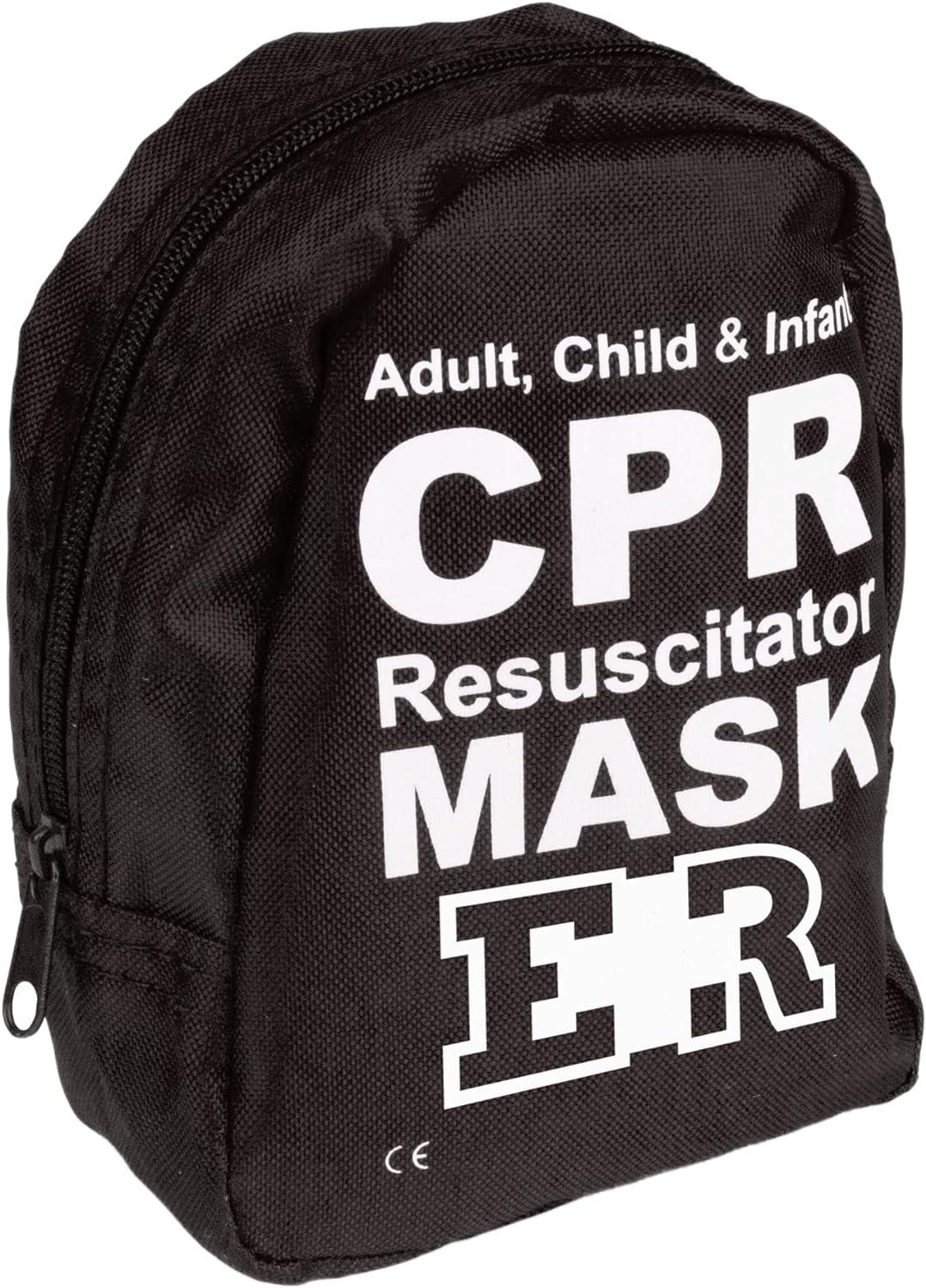 Ever Ready First Aid Adult and Infant CPR Mask Combo Kit with 2 Valves with  Pair of Vinyl Gloves & 2 Alcohol Prep Pads - Tactical Black - 2 Count