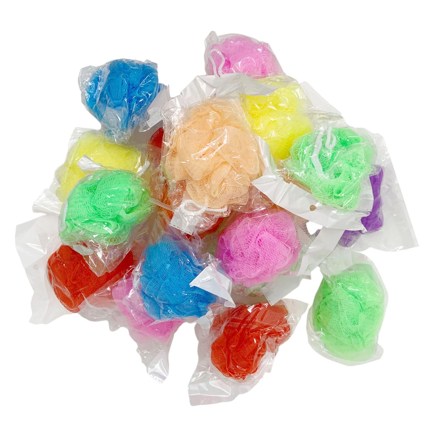 Loofah Lord 20 Individually Wrapped Small Full Bodied Quality Bath or Shower Sponge Loofahs Pouf