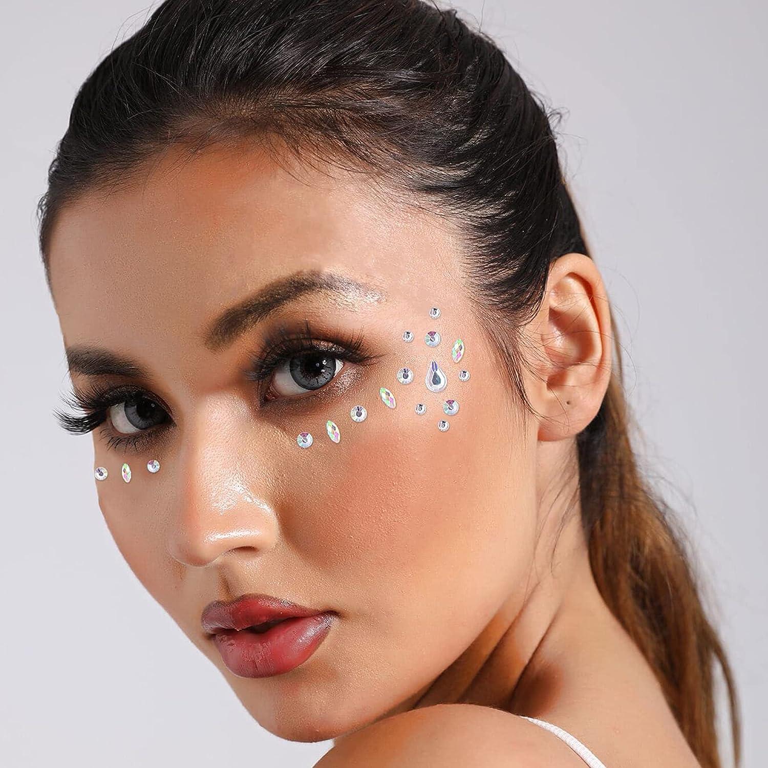 9 Sheets Face Gems Jewels Stick for Women Face Makeup Eyes Gems Crystal  Rhinestones Sticker Gift for Kids Costume Temporary Tattoos Festival Outfit  Single