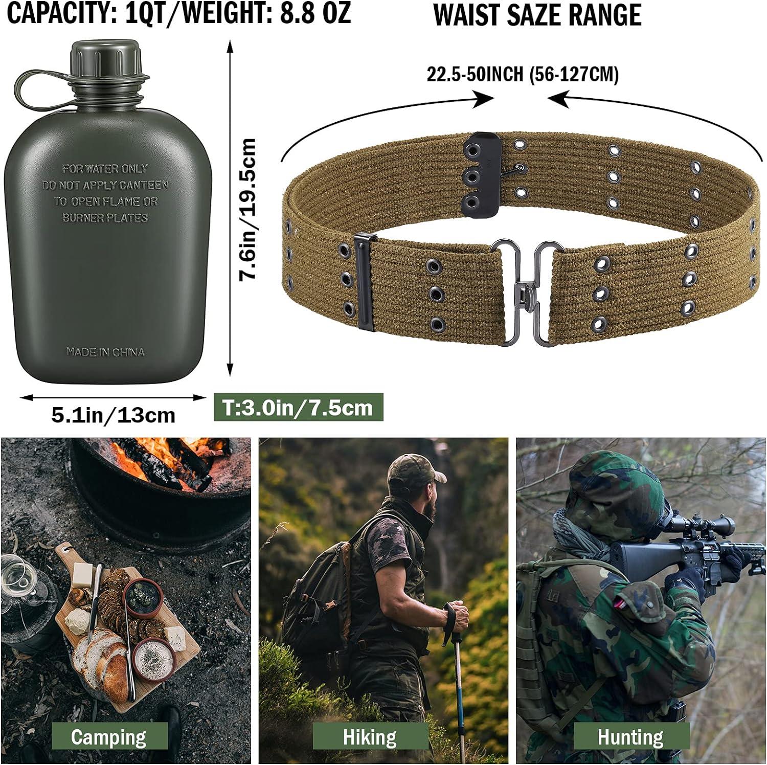 1 Set Military Canteen Outdoor Hiking Hunting Survival Water
