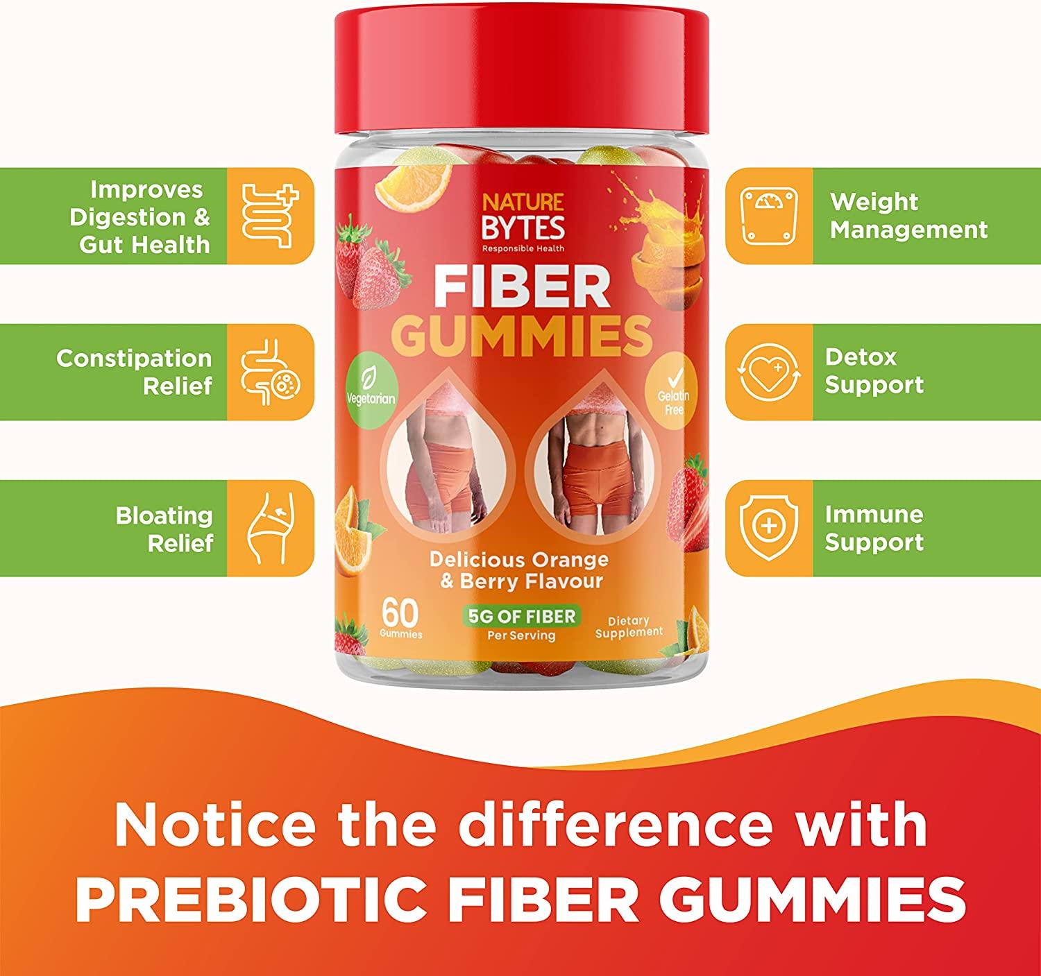 Prebiotic Fiber Gummies for Adults and Kids [15g Inulin Fiber from