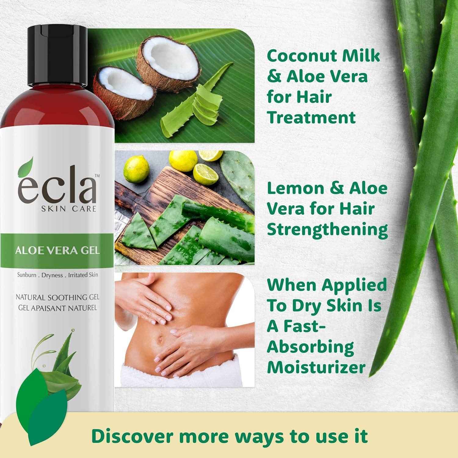 Ecla Skin Care 100% Pure Aloe Vera Gel (8 oz / 240 ml) | For Face, Body &  Hair | Organic, Cold-Pressed, Alcohol-Free | Buy Now with Express  International Delivery | GoSupps.com