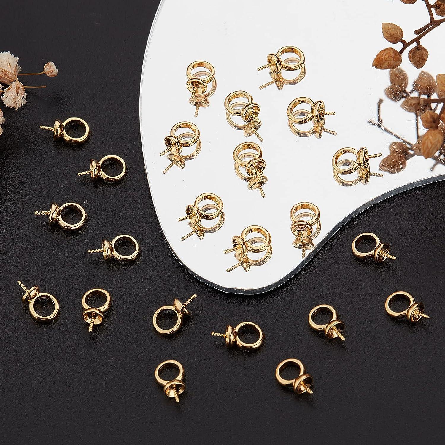 Beebeecraft 24Pcs 4 Styles Pinch Bails Clasp Brass Filigree Ice Pick Pinch  Bails Gold and Silver Color Dangle Charms Pendant Connector for Necklace