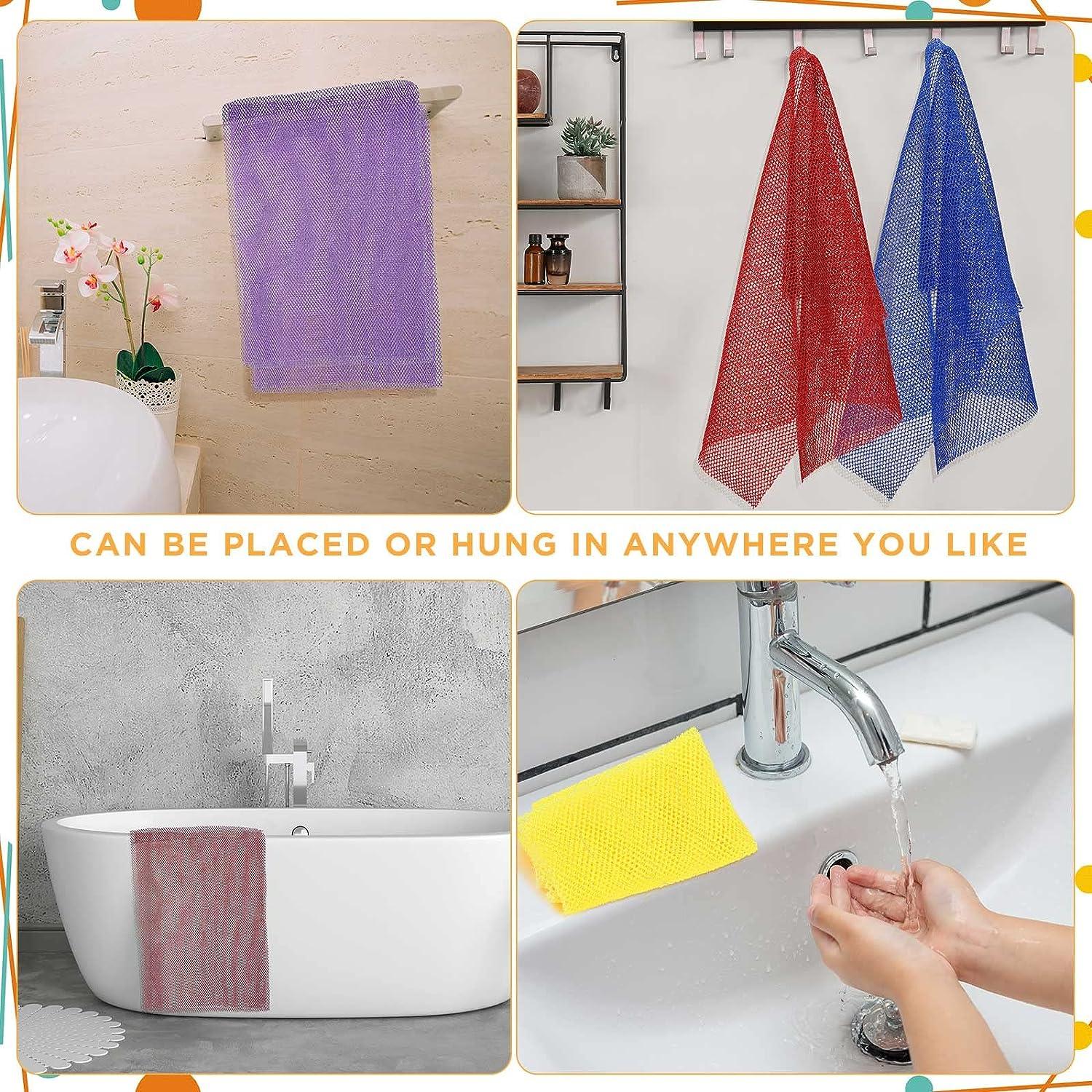 Tudomro 9 Pcs African Exfoliating Net 31.5 Inches Back Body Scrubber