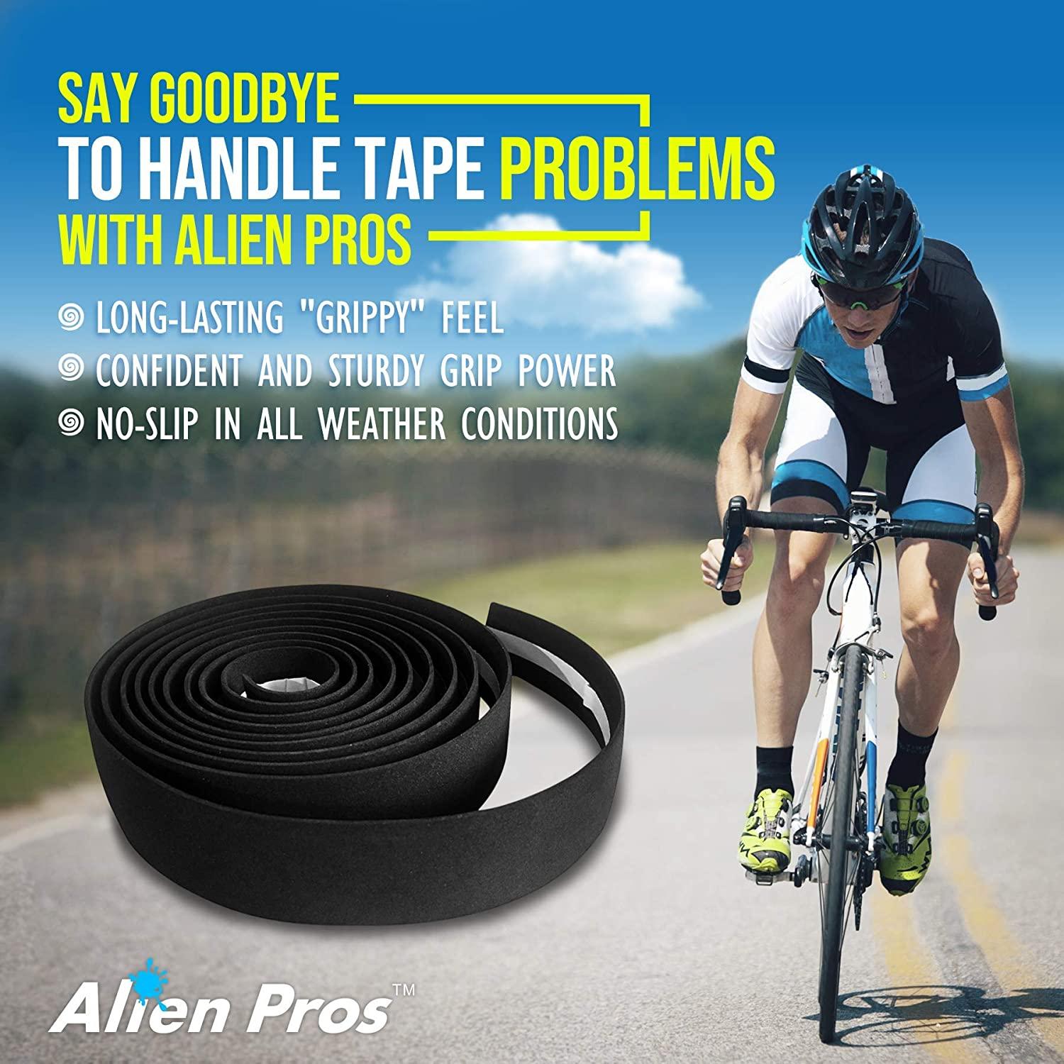 thumbnail image 2 of Alien Pros Bike Handlebar Tape PU (Set Of 2) Black - Enhance Your Bike 2 of 11