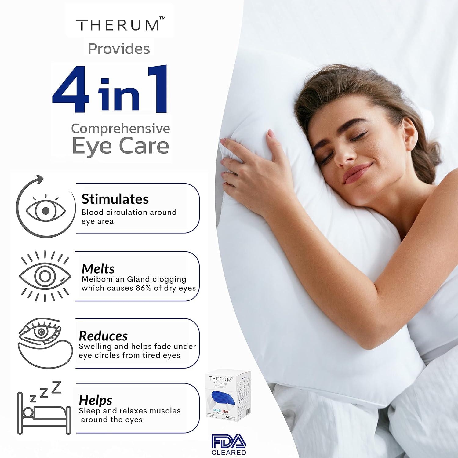 Therum FDA Cleared Medical Device Eye Mask for Tired & Dry Eyes MGD
