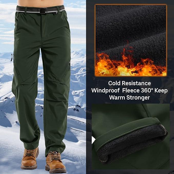 Men's Winter Street Casual Sports Multi Pocket Tie Up Solid Color Warm  Plush Woven Cargo Pants Work Pants Slim Straight at Amazon Men's Clothing  store